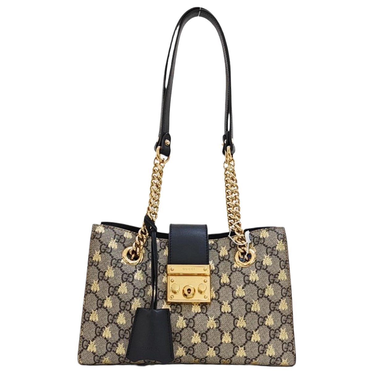 Padlock leather handbag