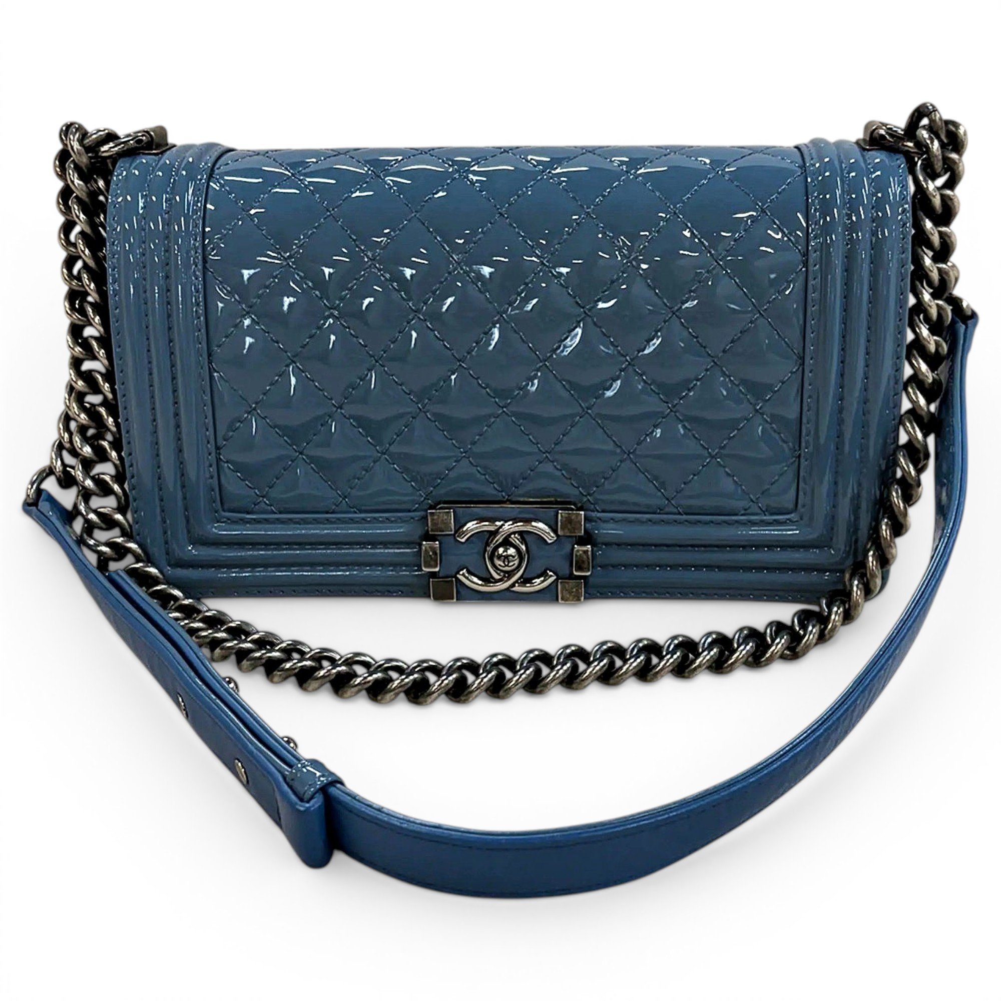 Boy patent leather crossbody bag