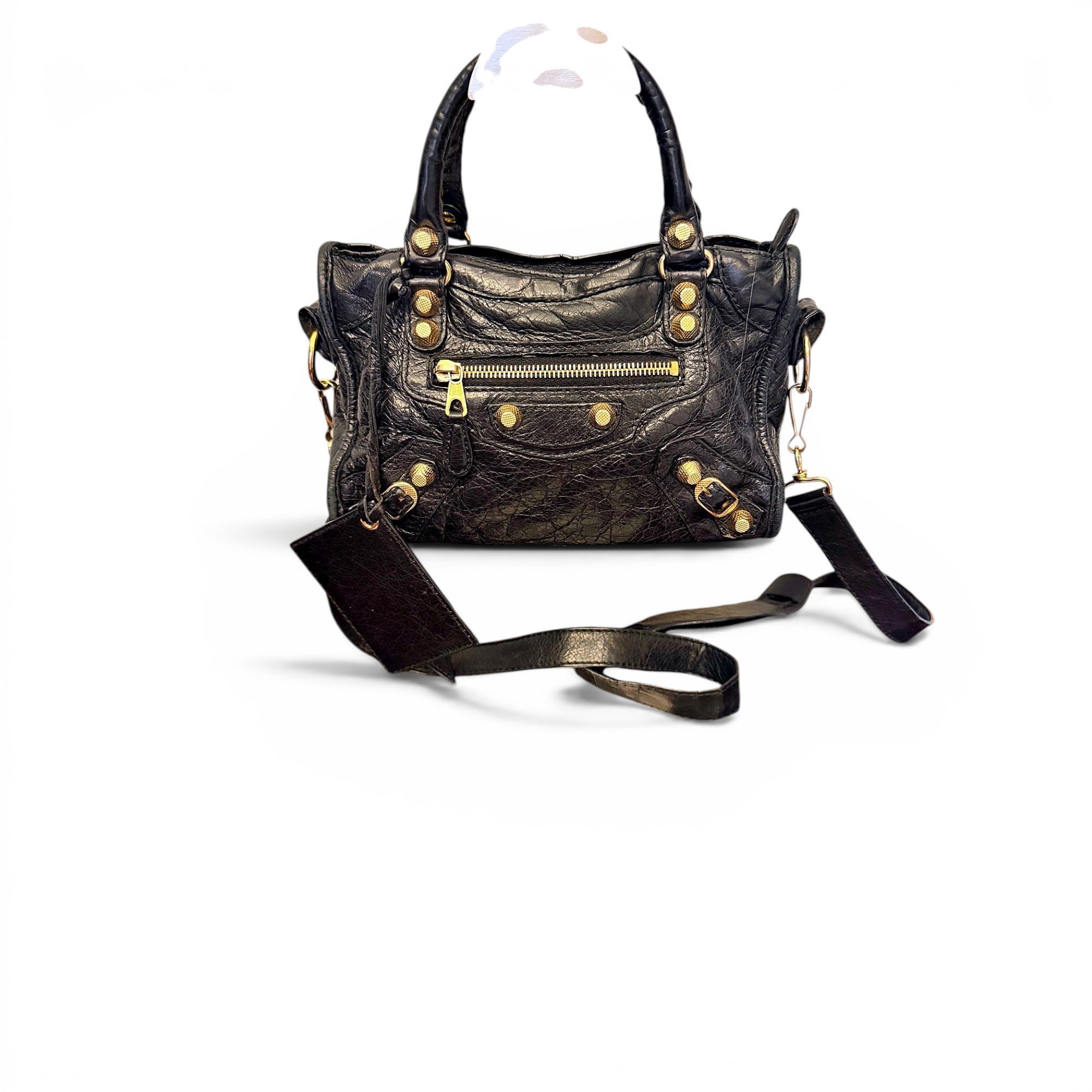 City leather handbag
