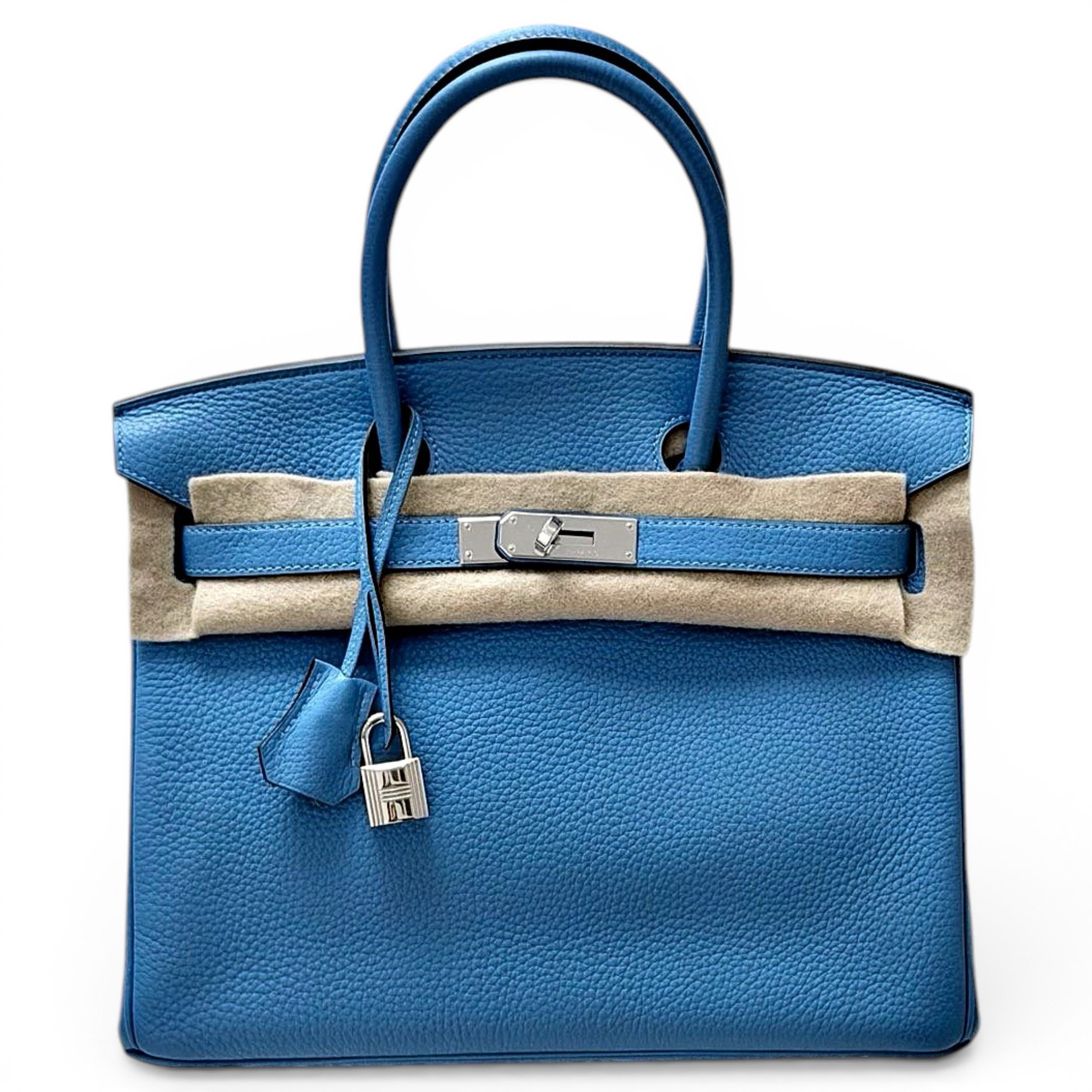 Hermes Birkin 30 Handbag Blue Paradise Togo Leather