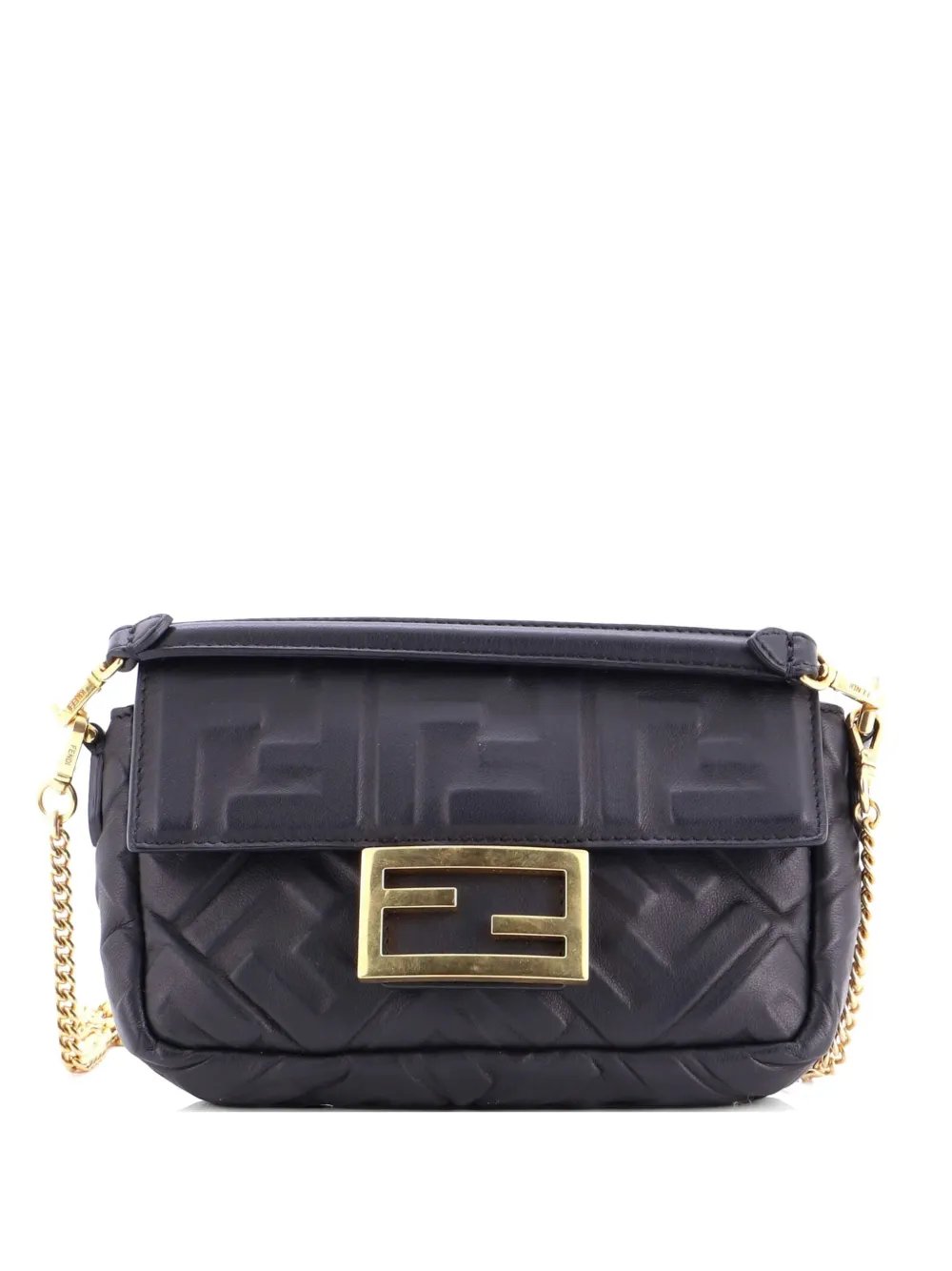 Baguette NM Bag Zucca Embossed Leather Mini crossbody bag