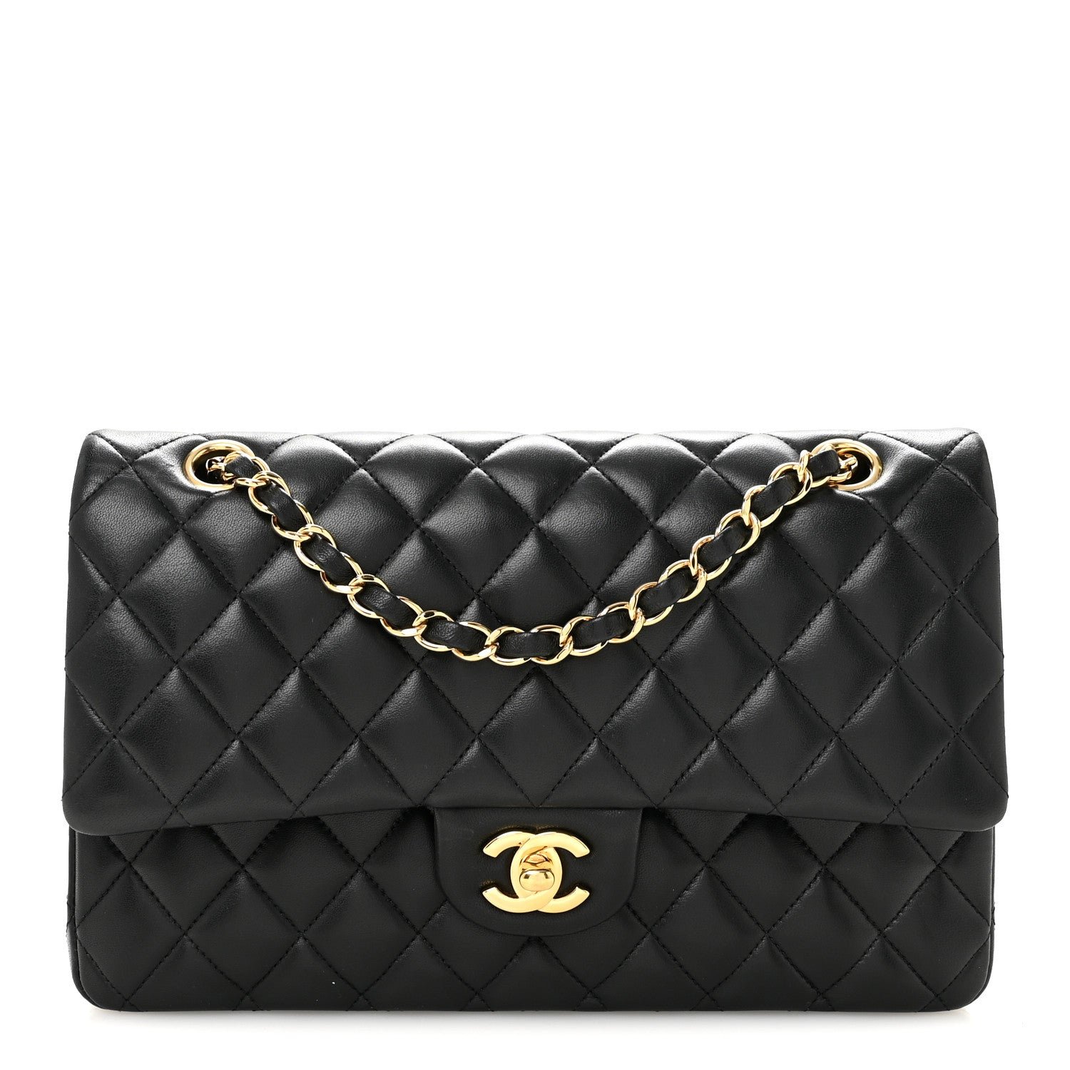 Chanel Lambskin Quilted Medium Double Flap Black