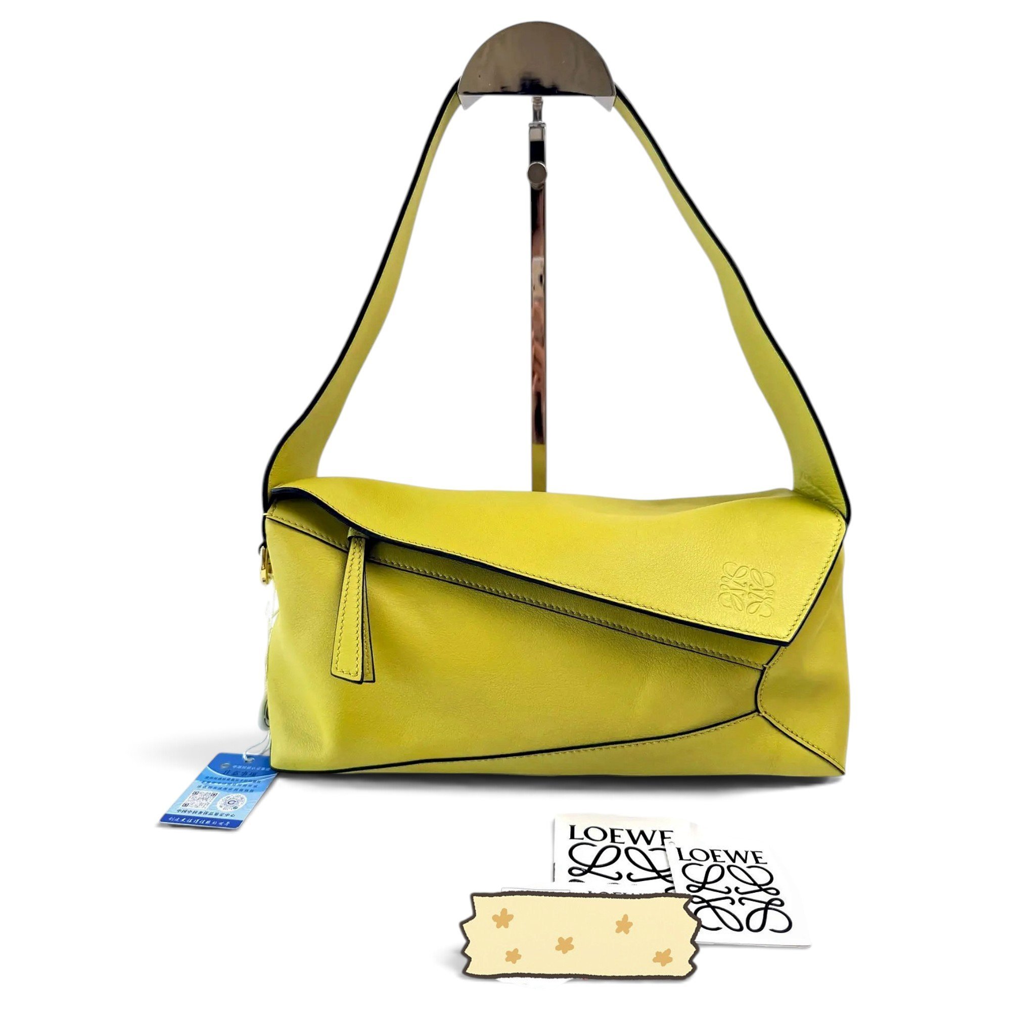 Puzzle leather handbag