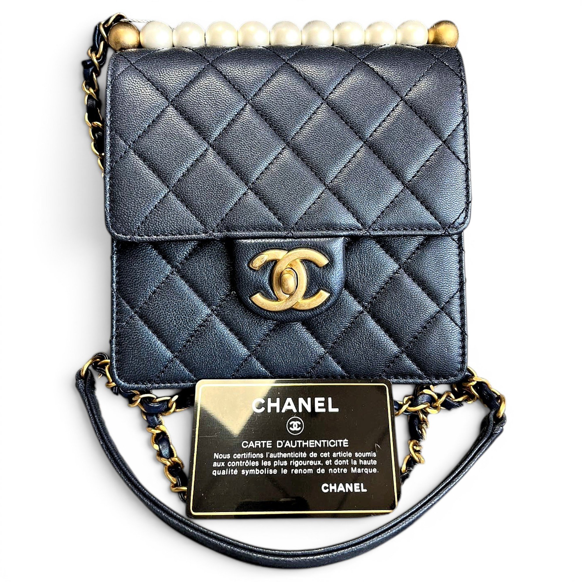 Trendy CC Flap leather handbag