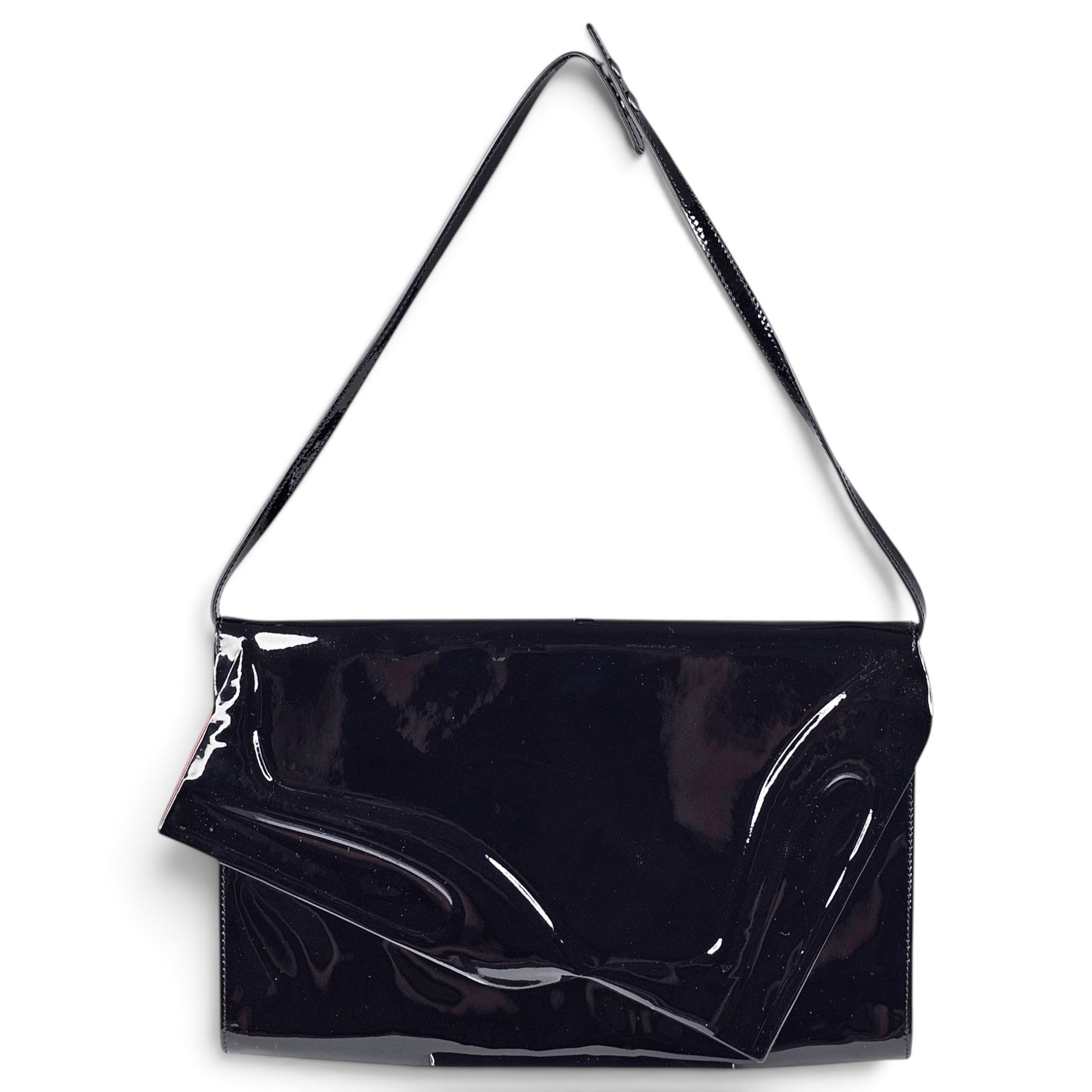 Patent leather clutch bag