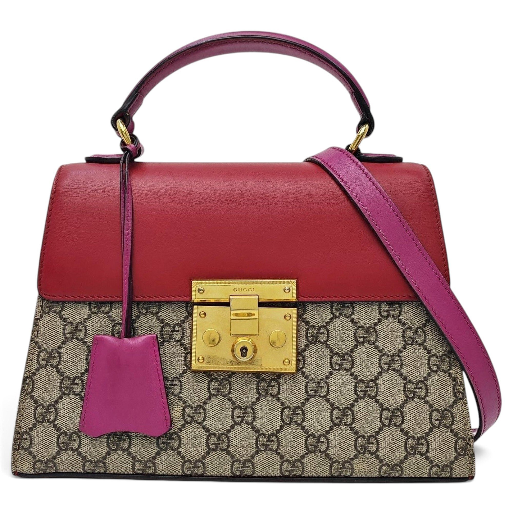 Padlock leather handbag
