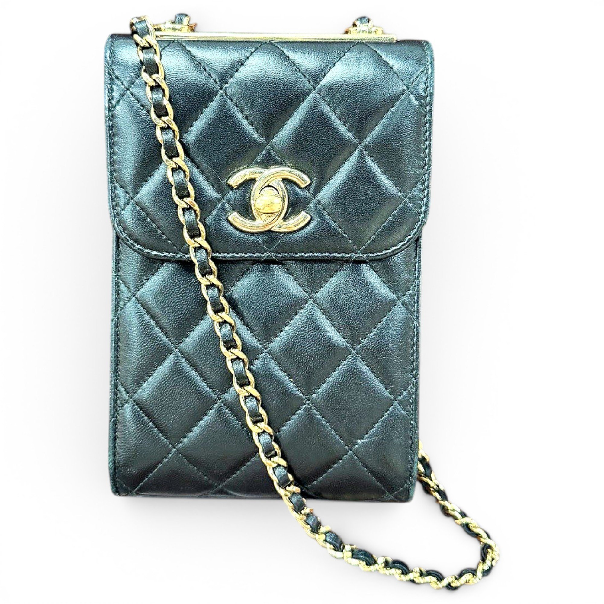 Trendy CC leather handbag