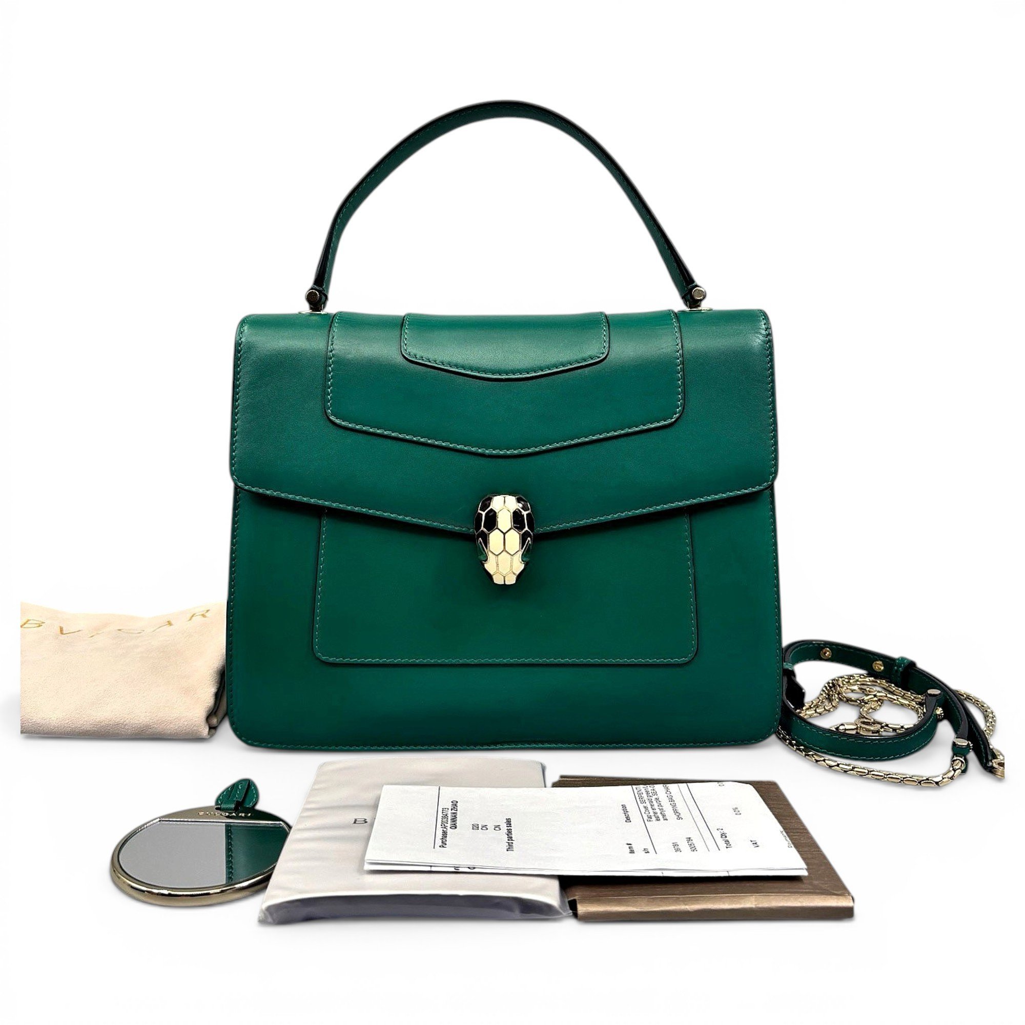 Serpenti leather handbag