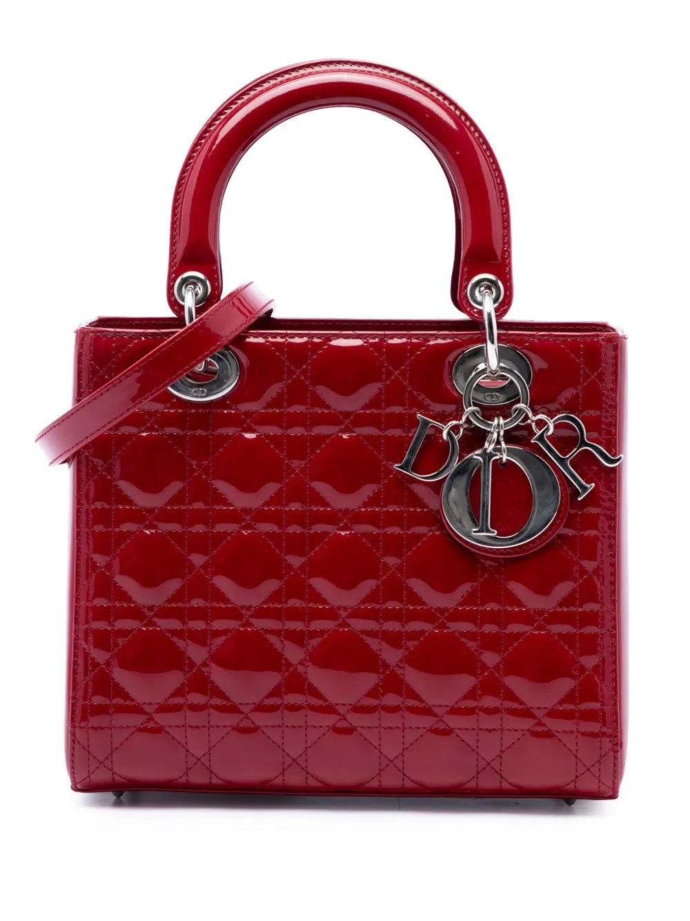 2014 Medium Patent Cannage Lady Dior satchel