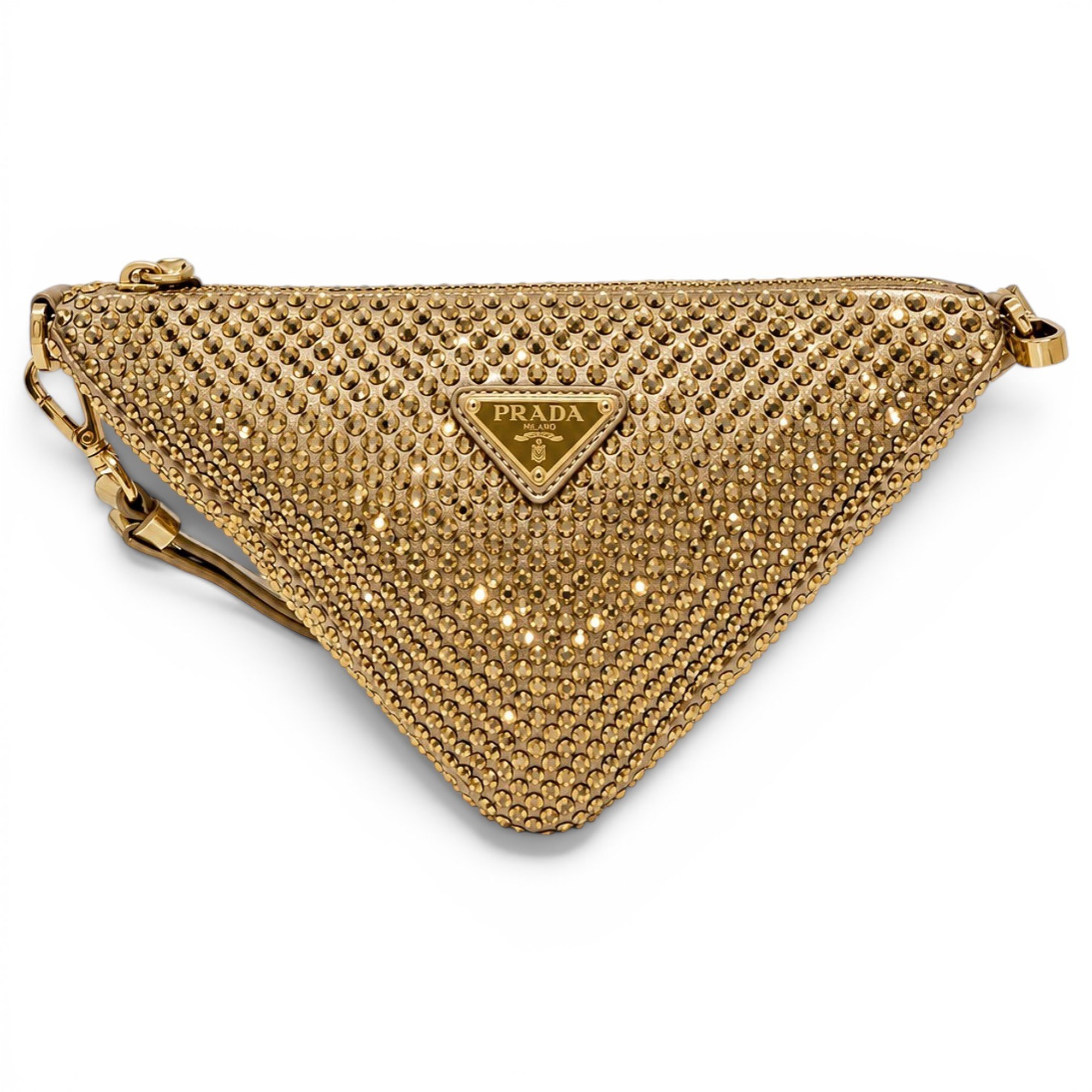 Triangle leather handbag