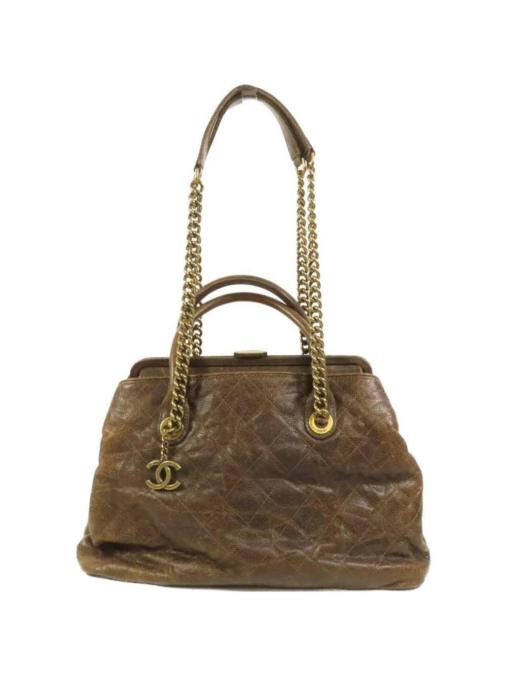 CC diamond-quilted shoulder bag