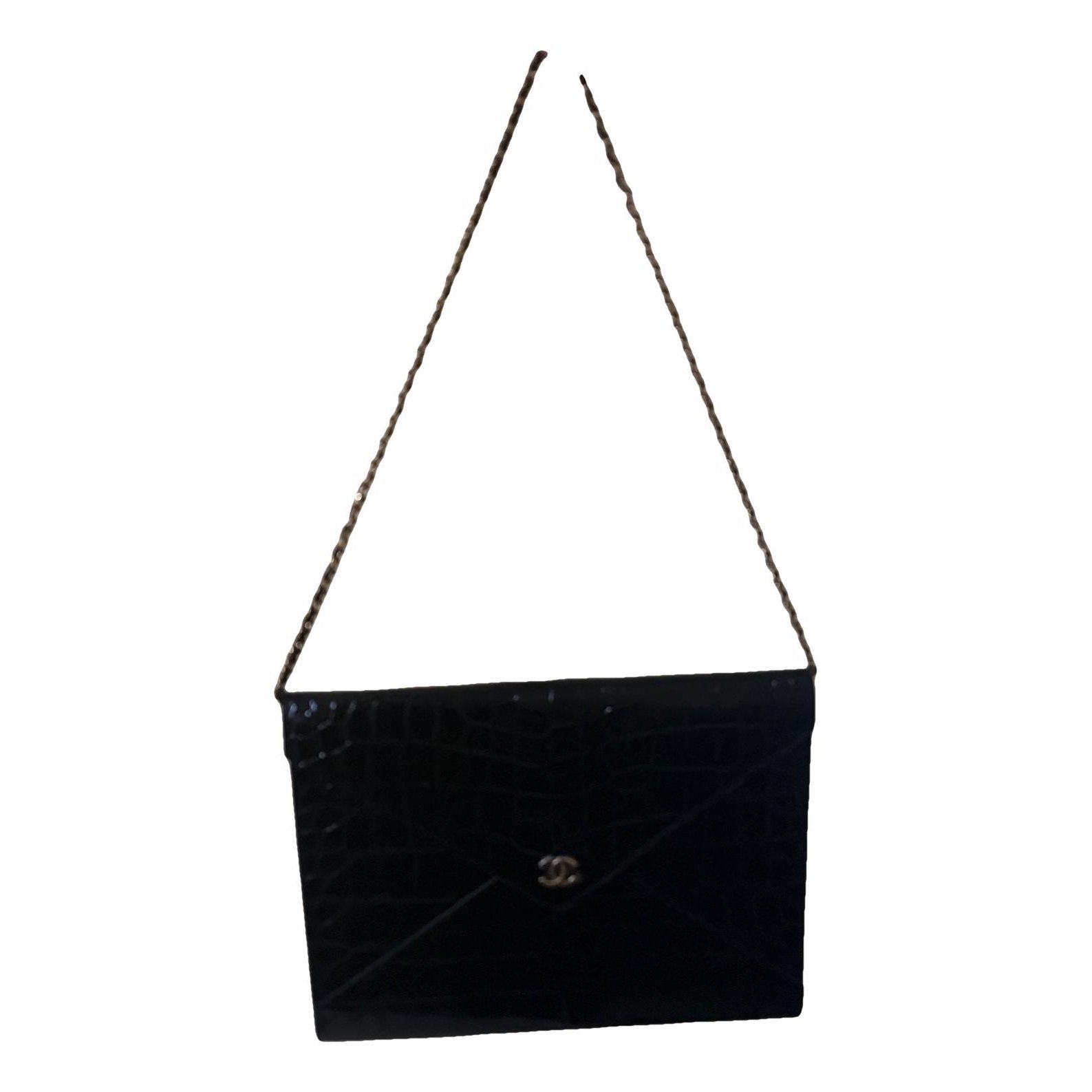 Patent leather clutch bag