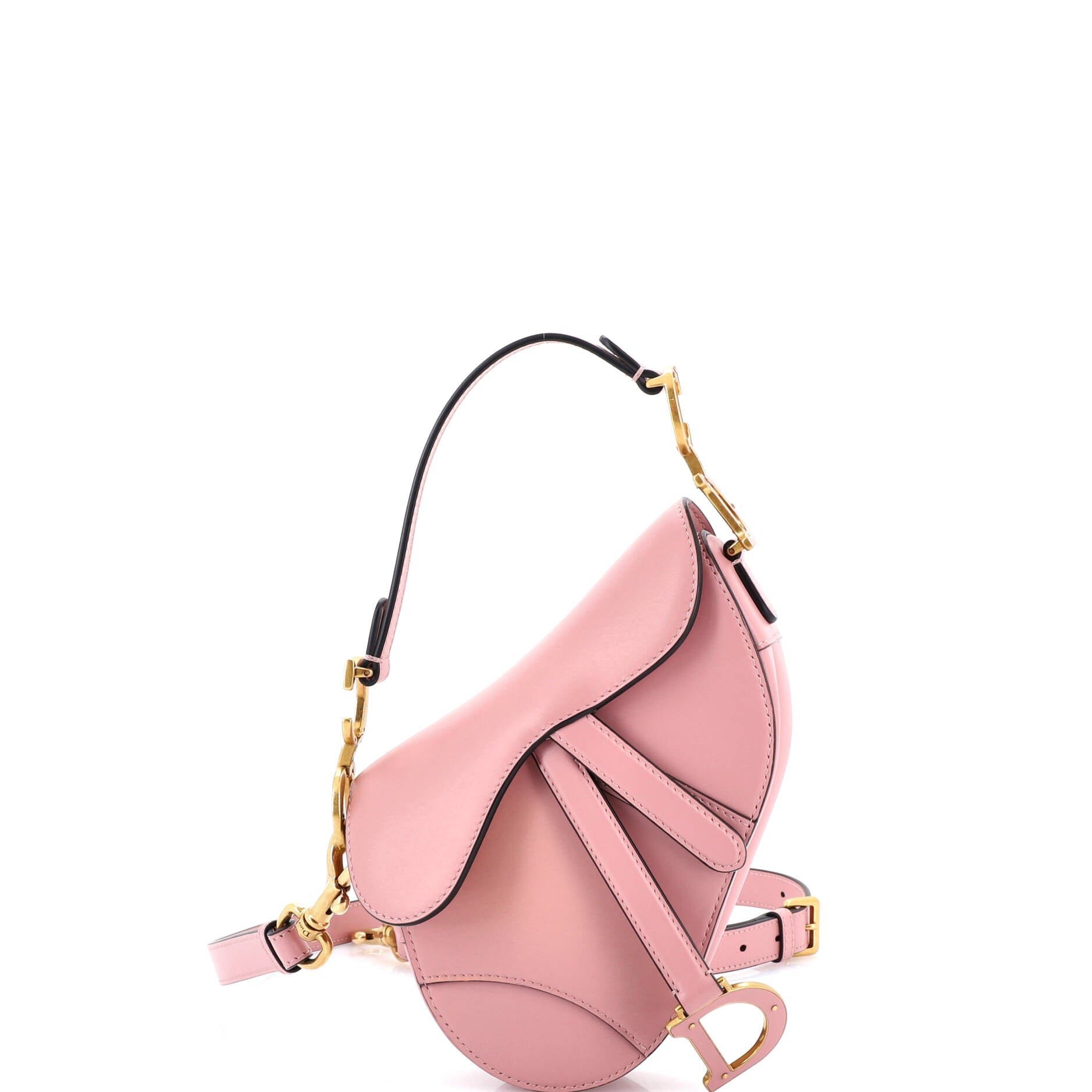 Dior Saddle Handbag with Strap Leather Mini
