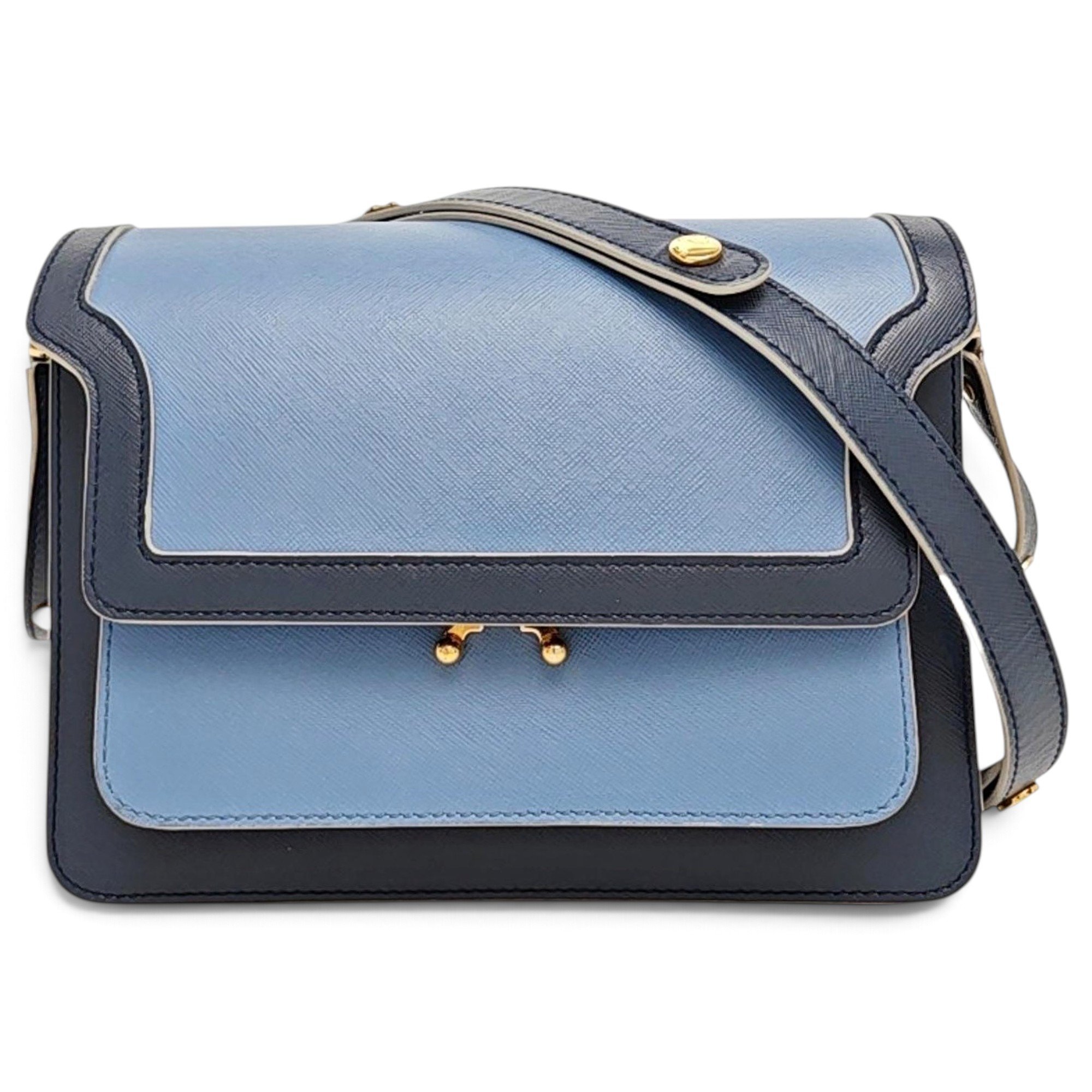 Trunk leather crossbody bag