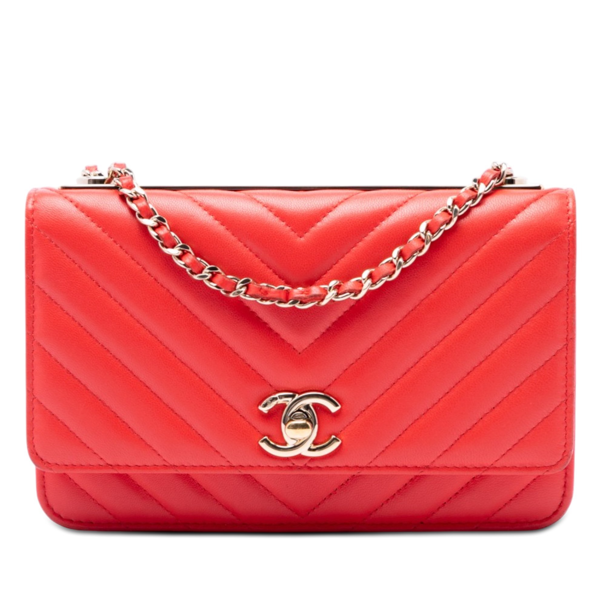 Wallet On Chain leather handbag