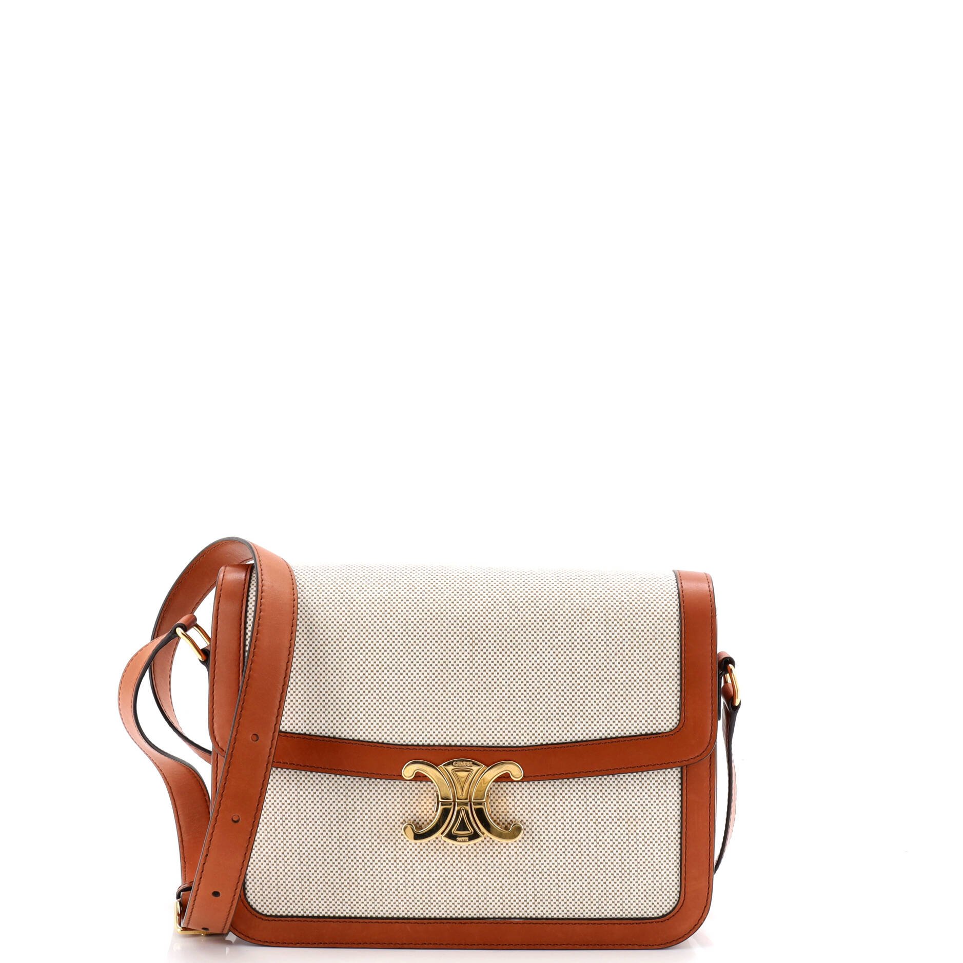 Celine Triomphe Shoulder Bag Canvas with Leather Medium