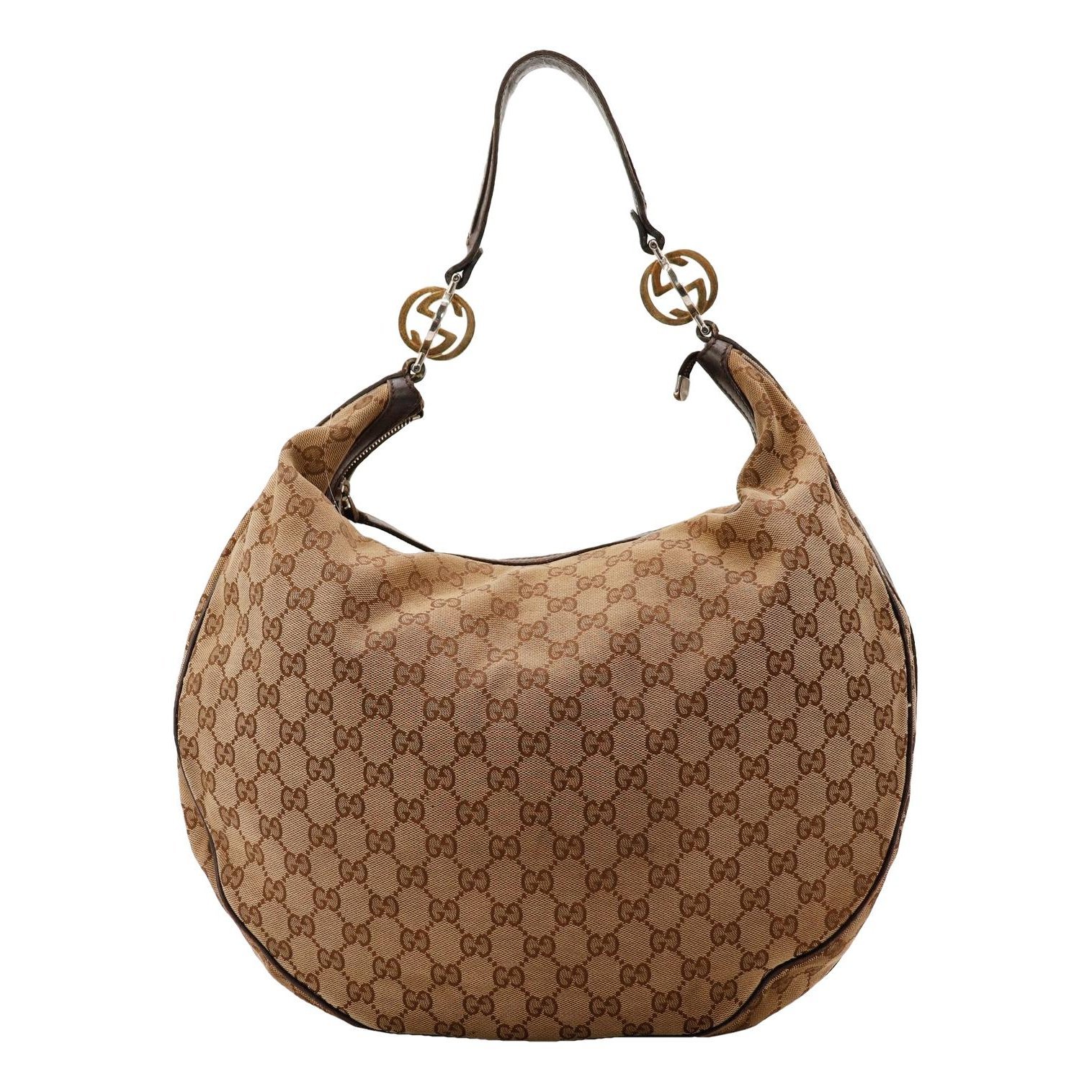 Interlocking leather handbag
