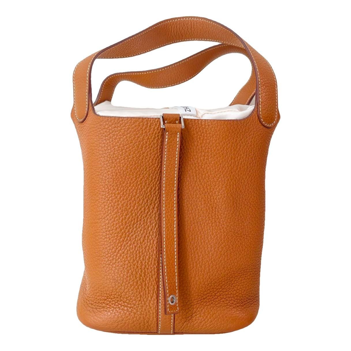 Picotin leather tote