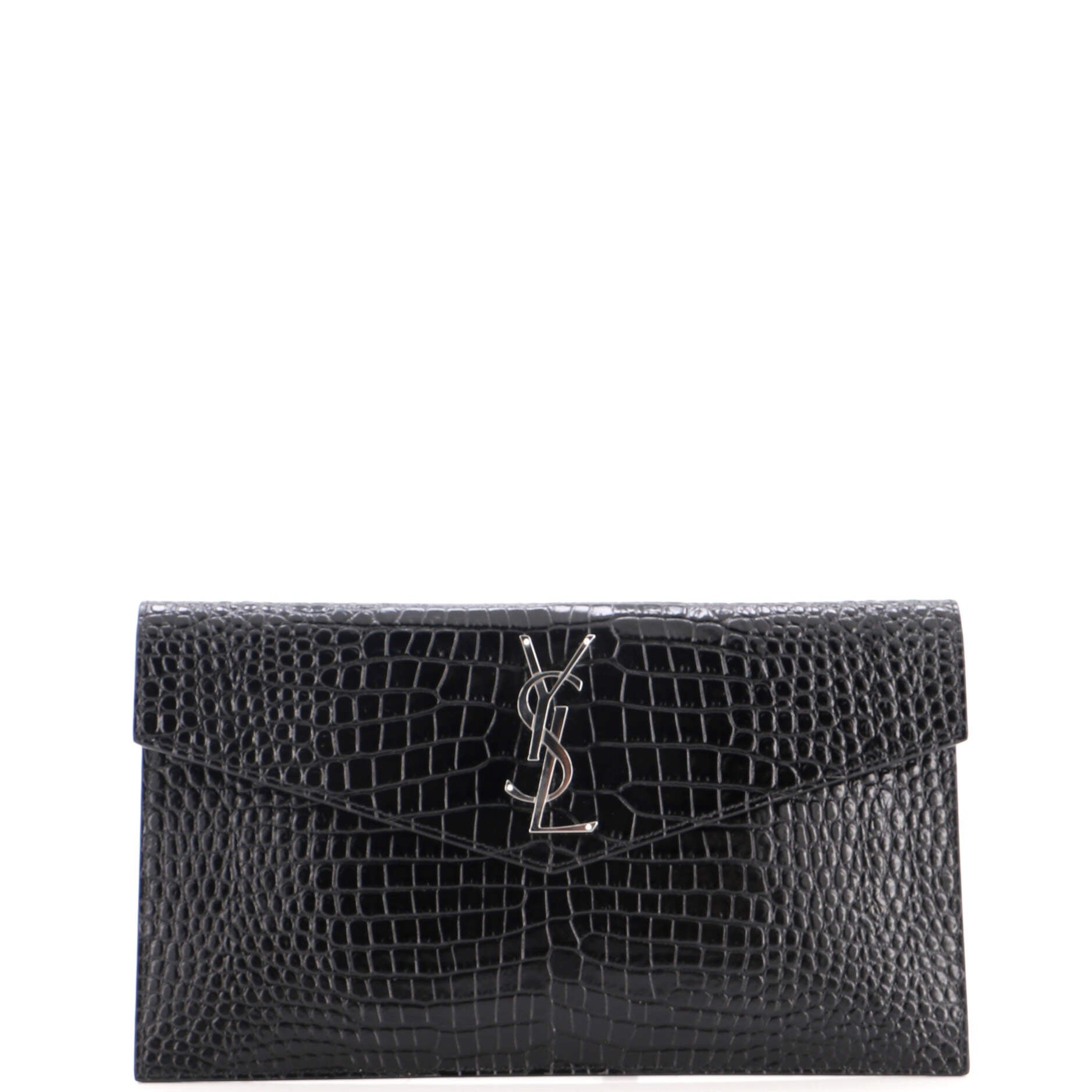 Uptown Pouch Crocodile Embossed Leather