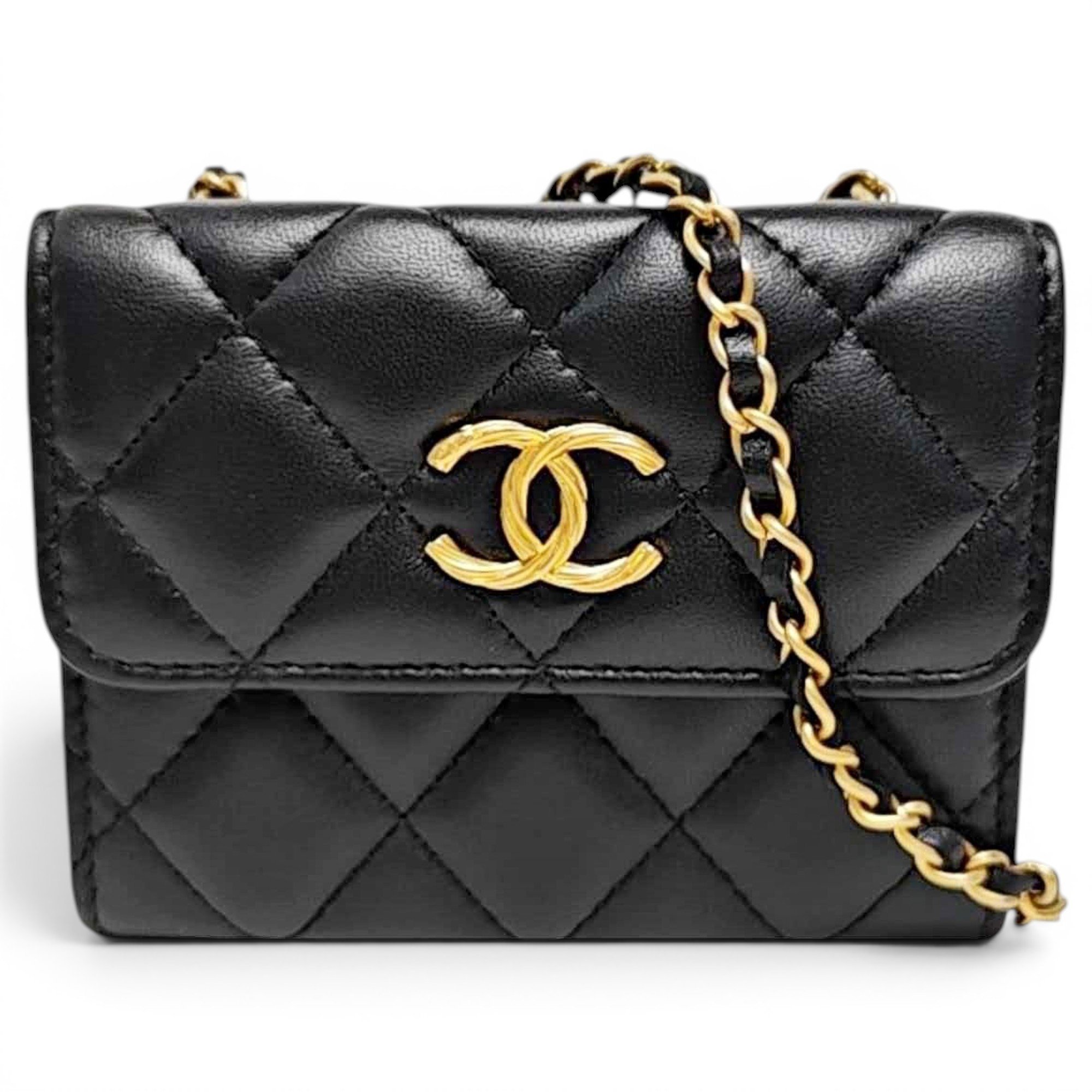 Trendy CC leather crossbody bag