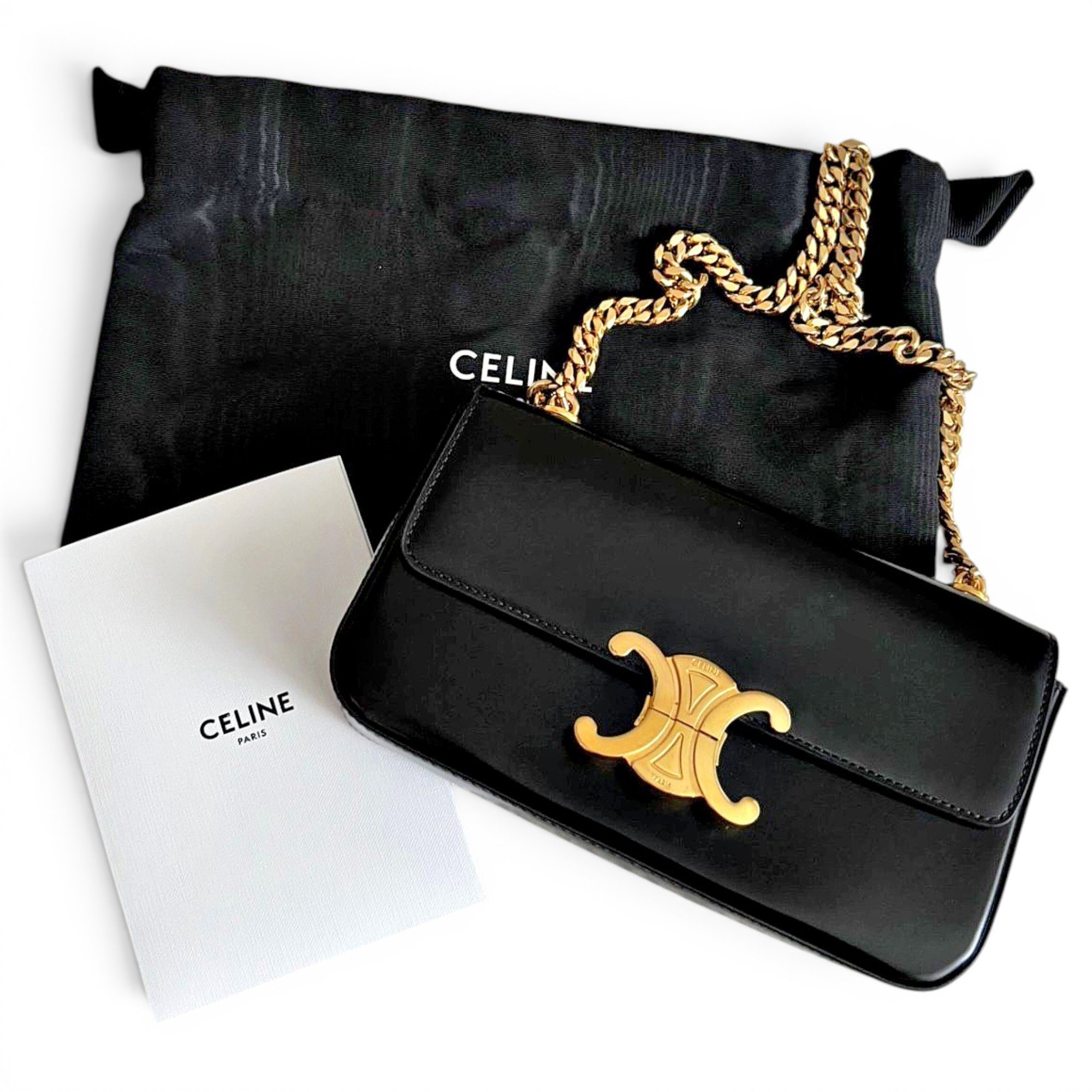 Triomphe chain leather crossbody bag