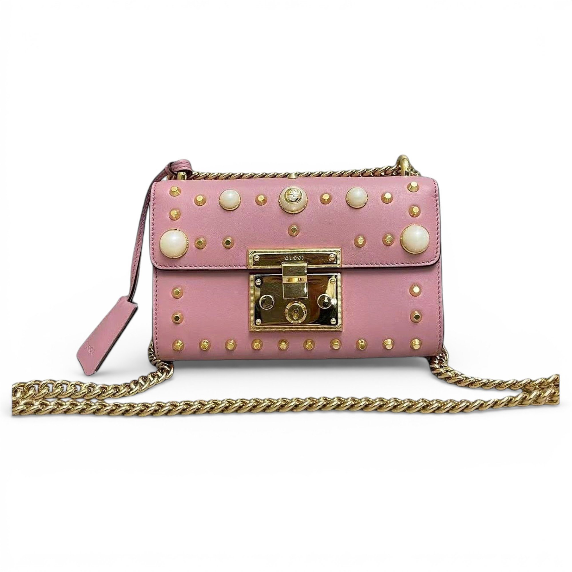 Padlock leather handbag