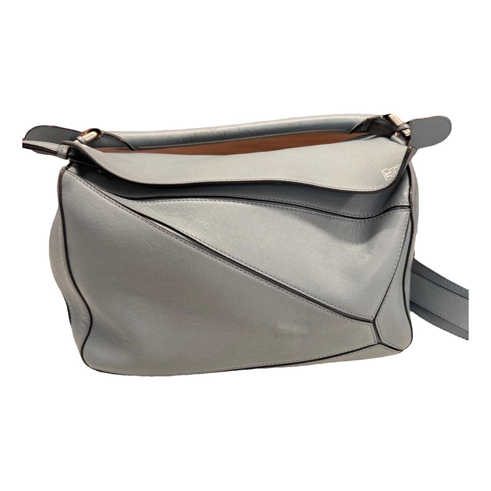 Puzzle leather handbag