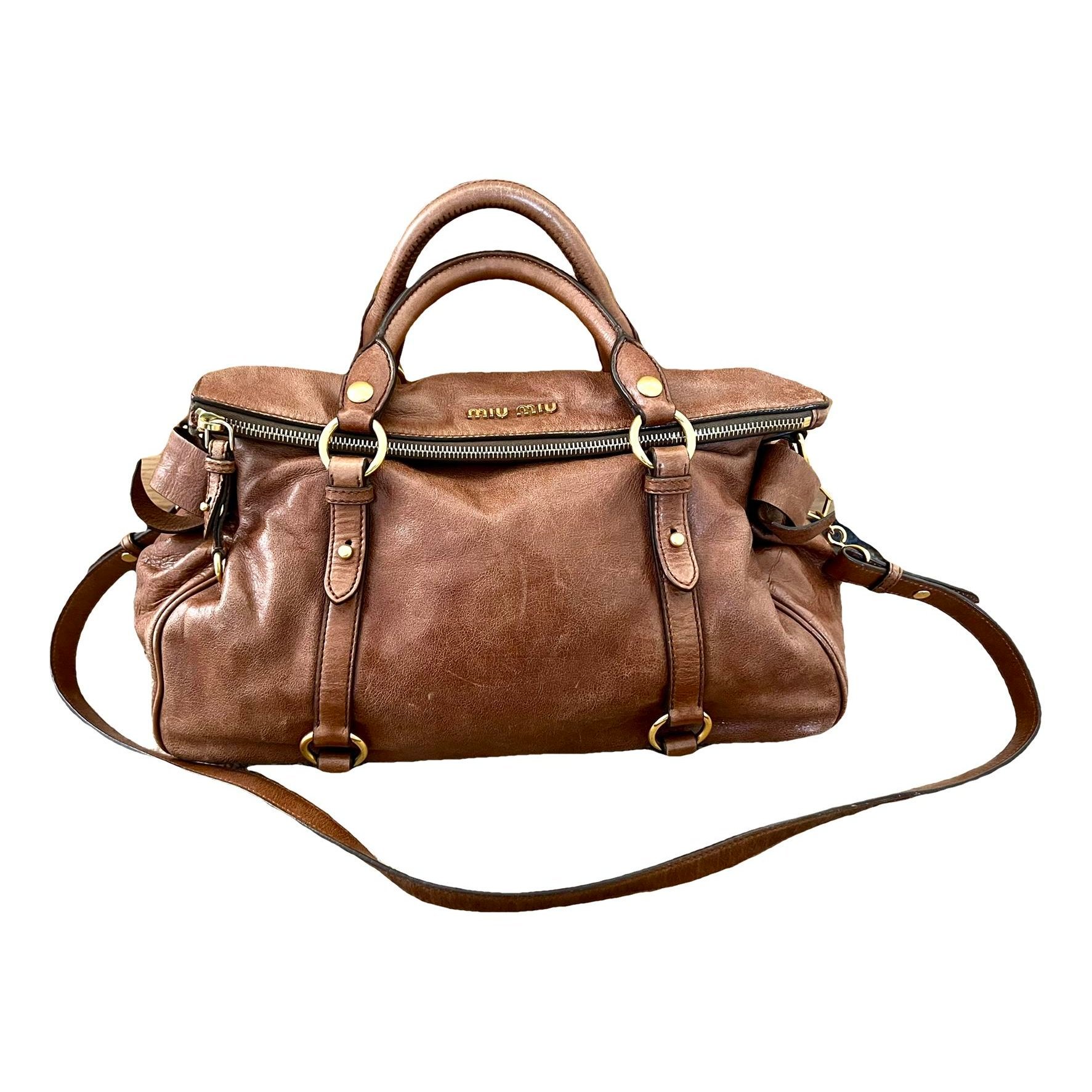 Bow bag leather handbag