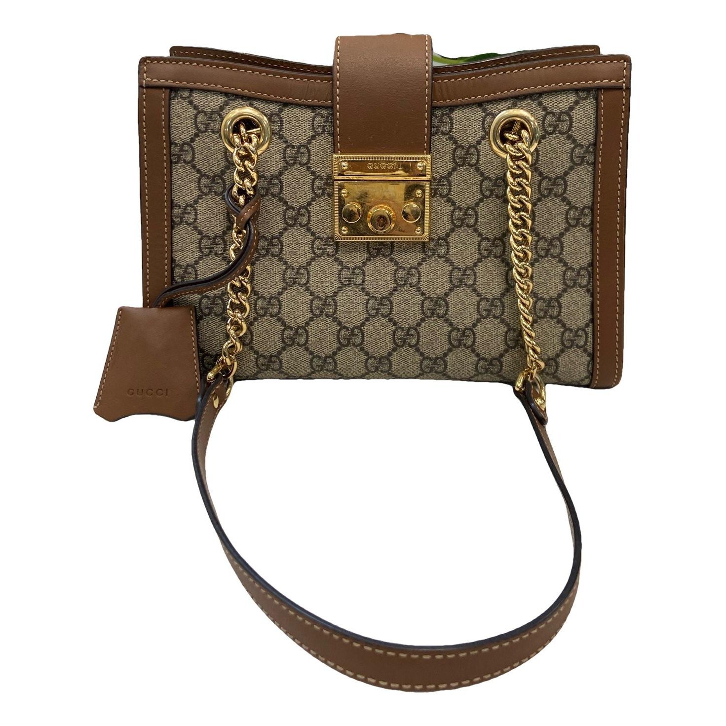 Padlock leather handbag