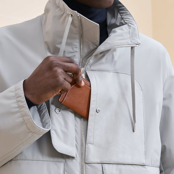 Silex Straight Cut Jacket With Leather Detail