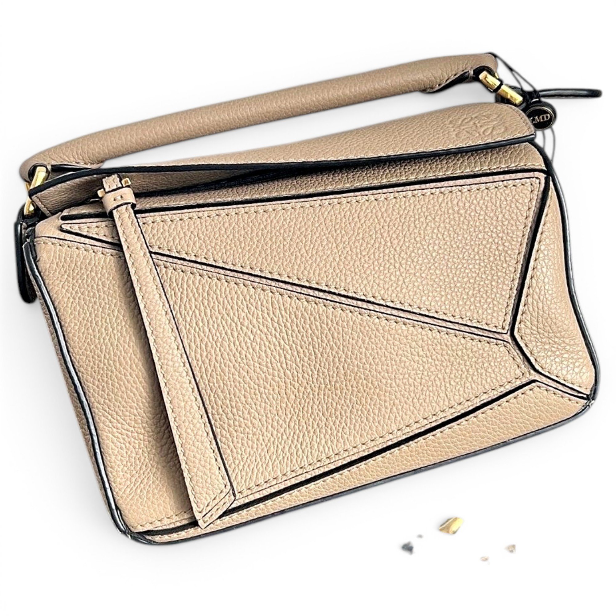 Puzzle leather handbag