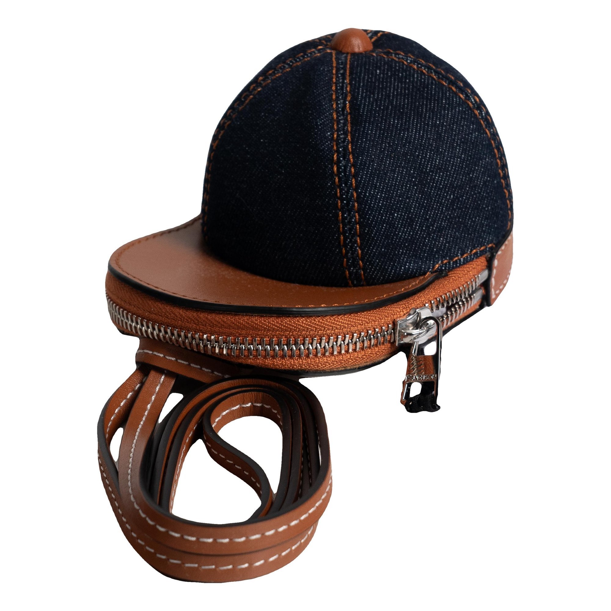 Cap leather crossbody bag