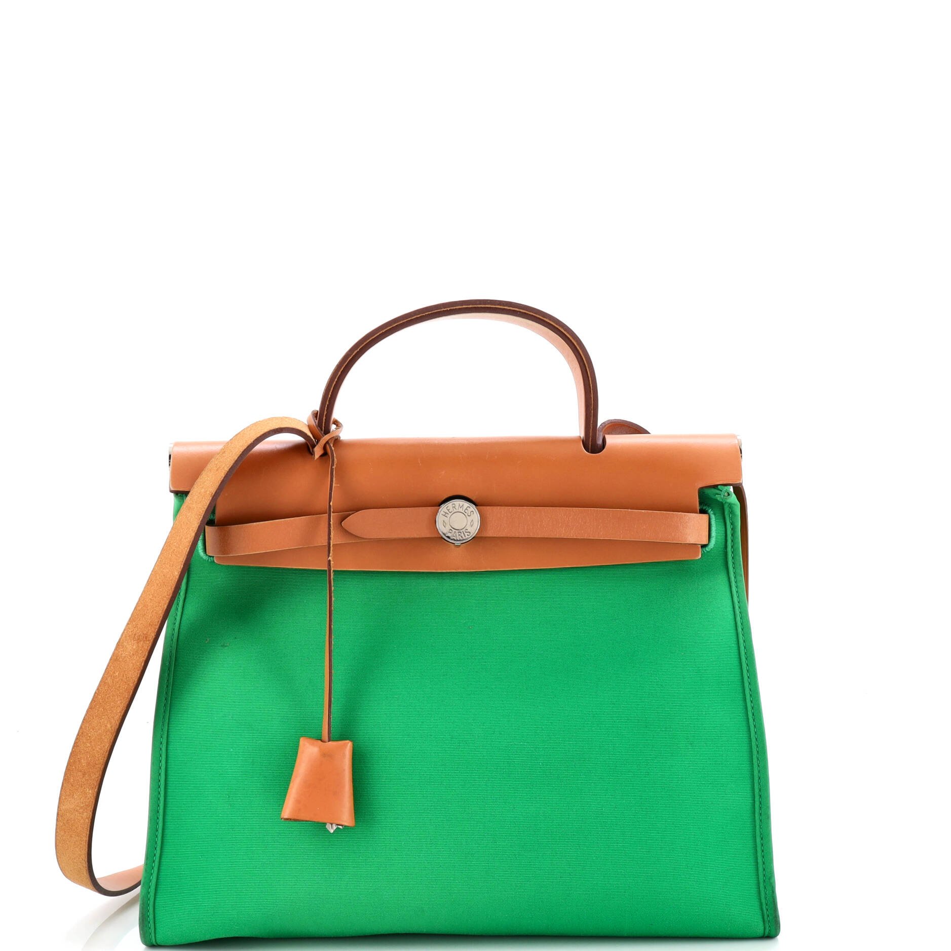 Hermes Herbag Zip Berline Vache Canvas and Leather 31