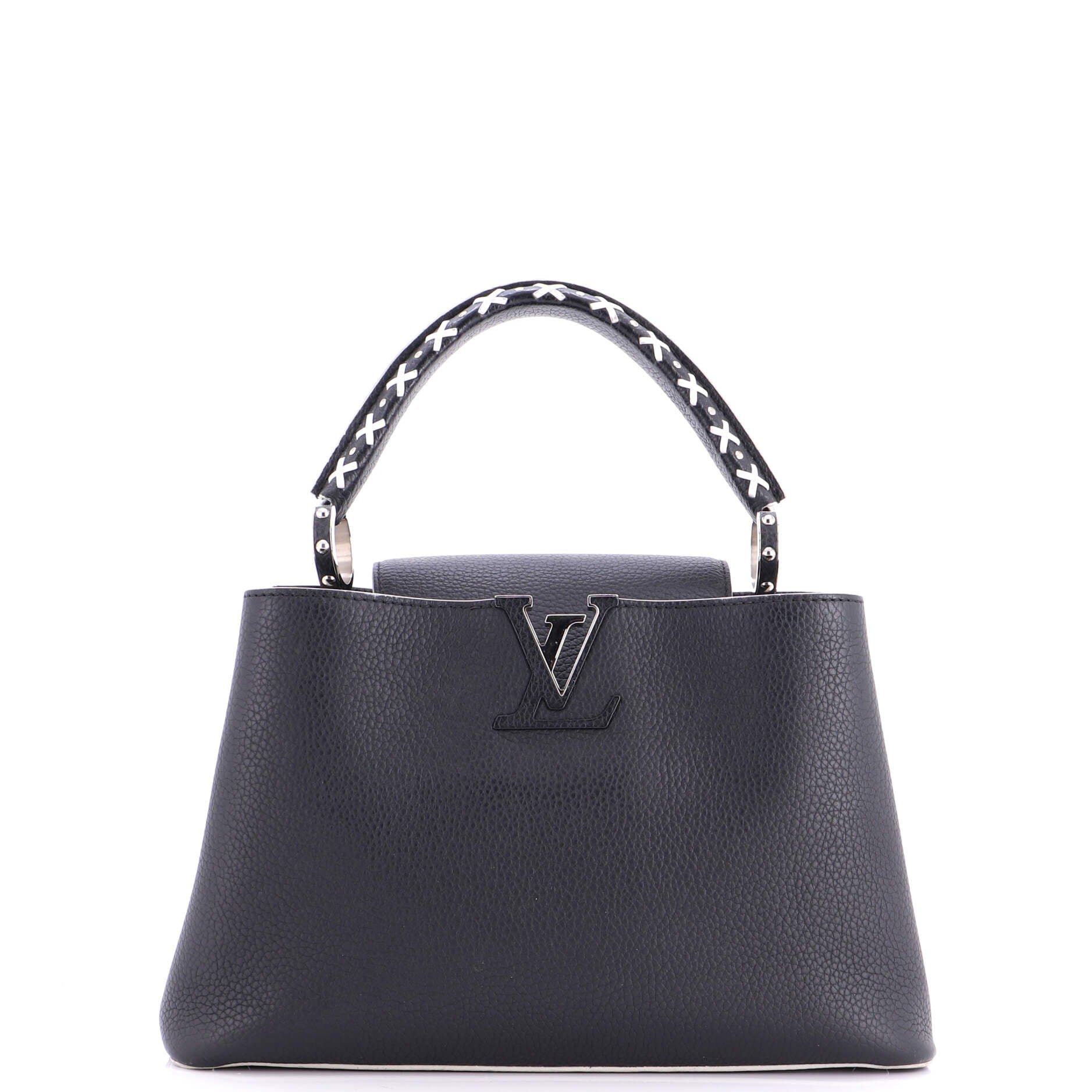 Capucines Bag Leather with Whipstitch Detail PM