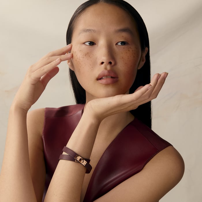Bordeaux Mini Kelly Double Tour Bracelet