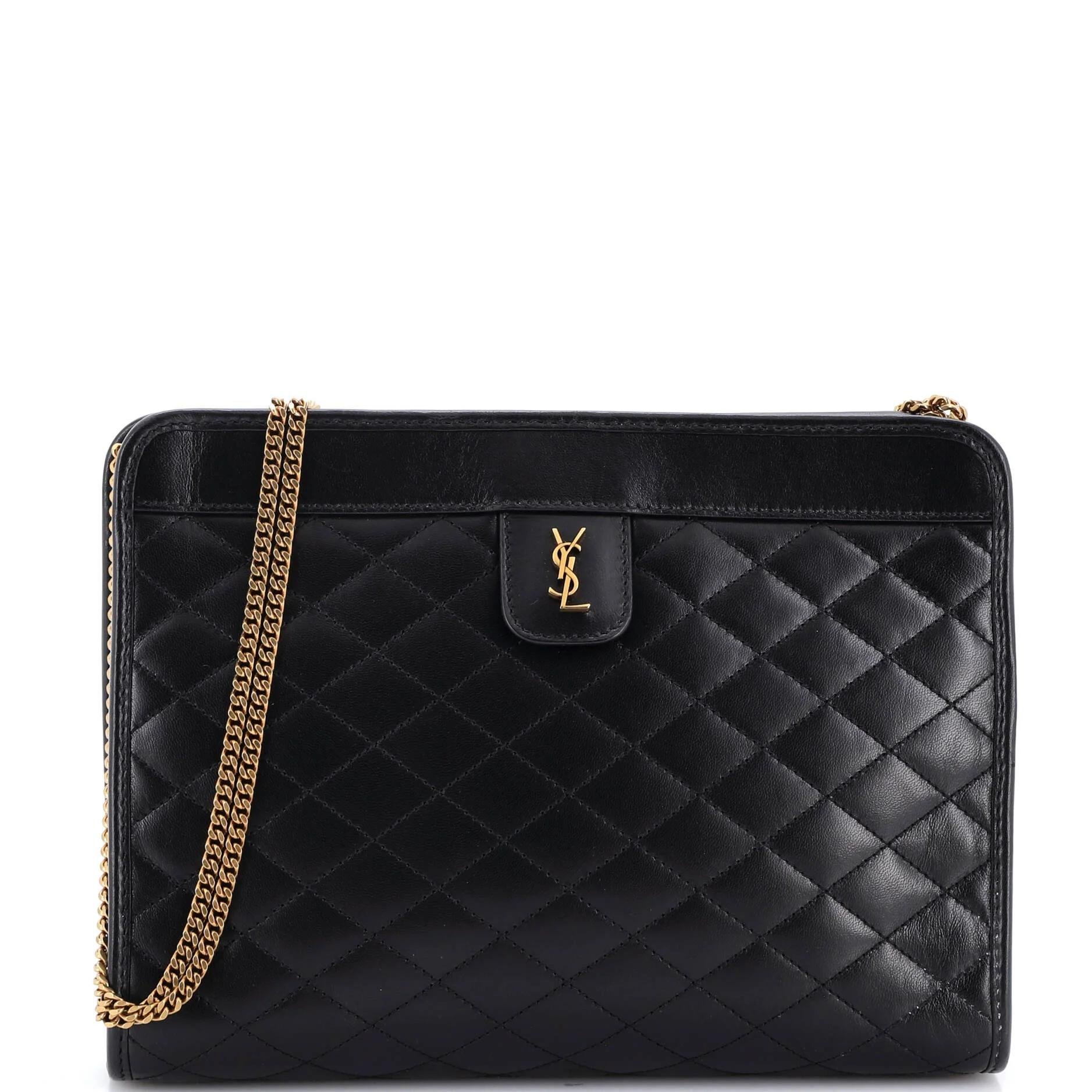 Leather clutch bag