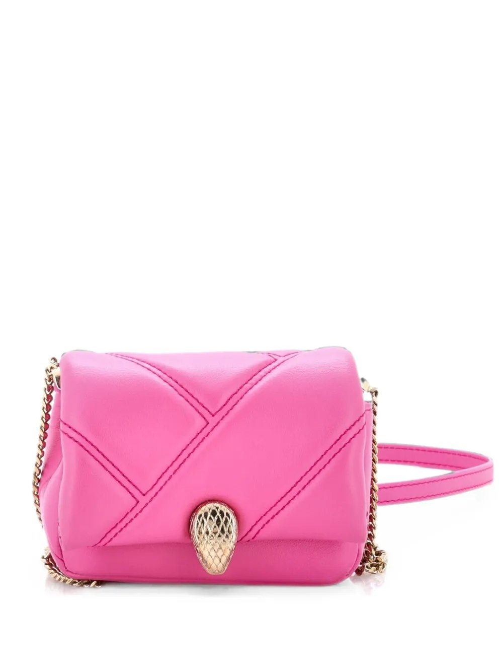 Serpenti Cabochon Shoulder Bag Diagonal Quilted Leather Micro crossbody bag