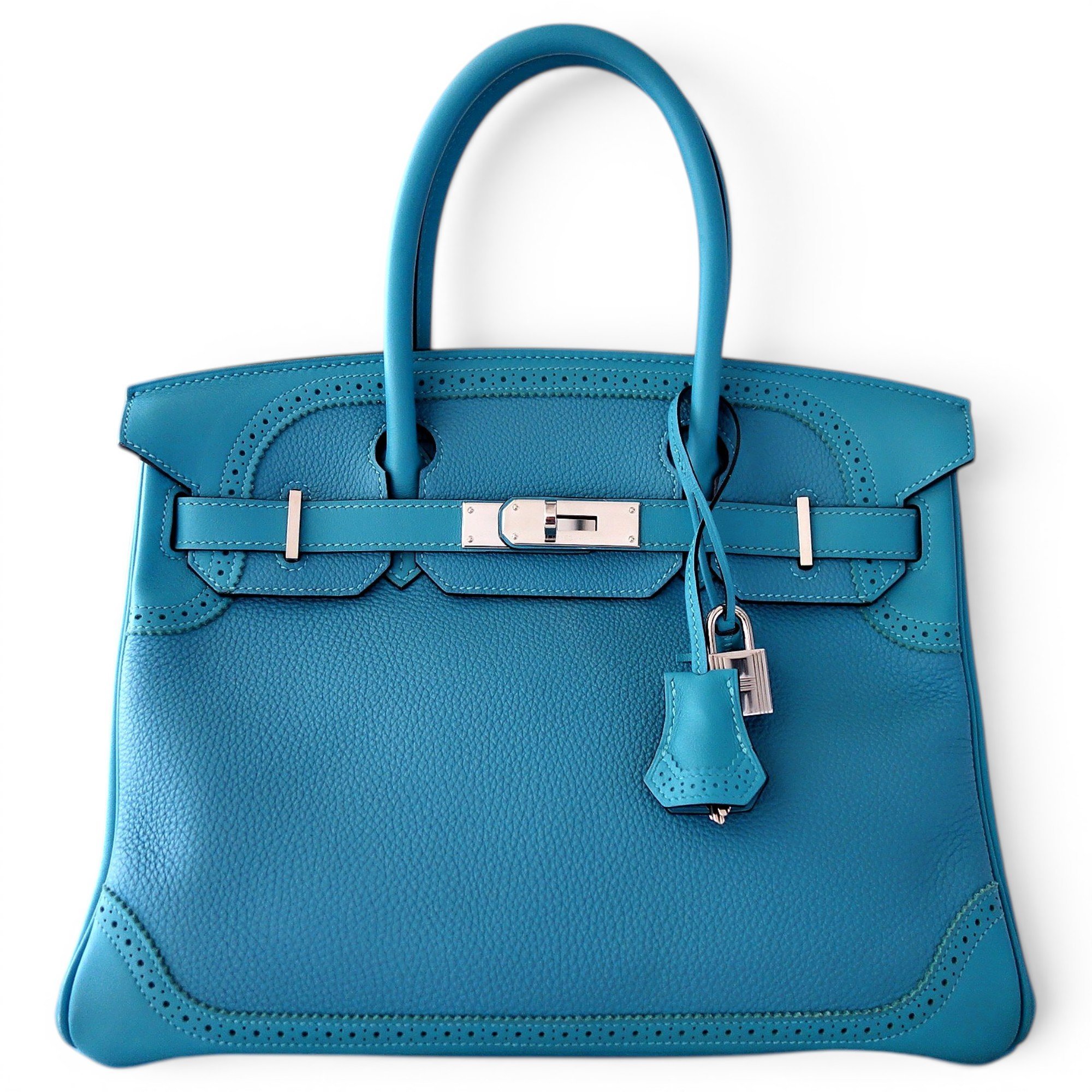 Hermes Birkin 30 Handbag Turquoise Togo Leather 2015