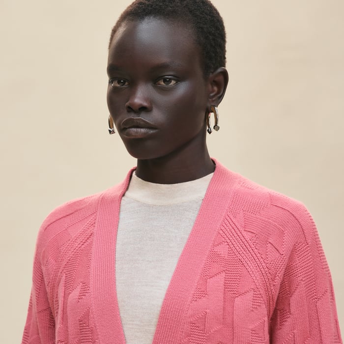 Rose Sorbet "H" Long-sleeve Cardigan