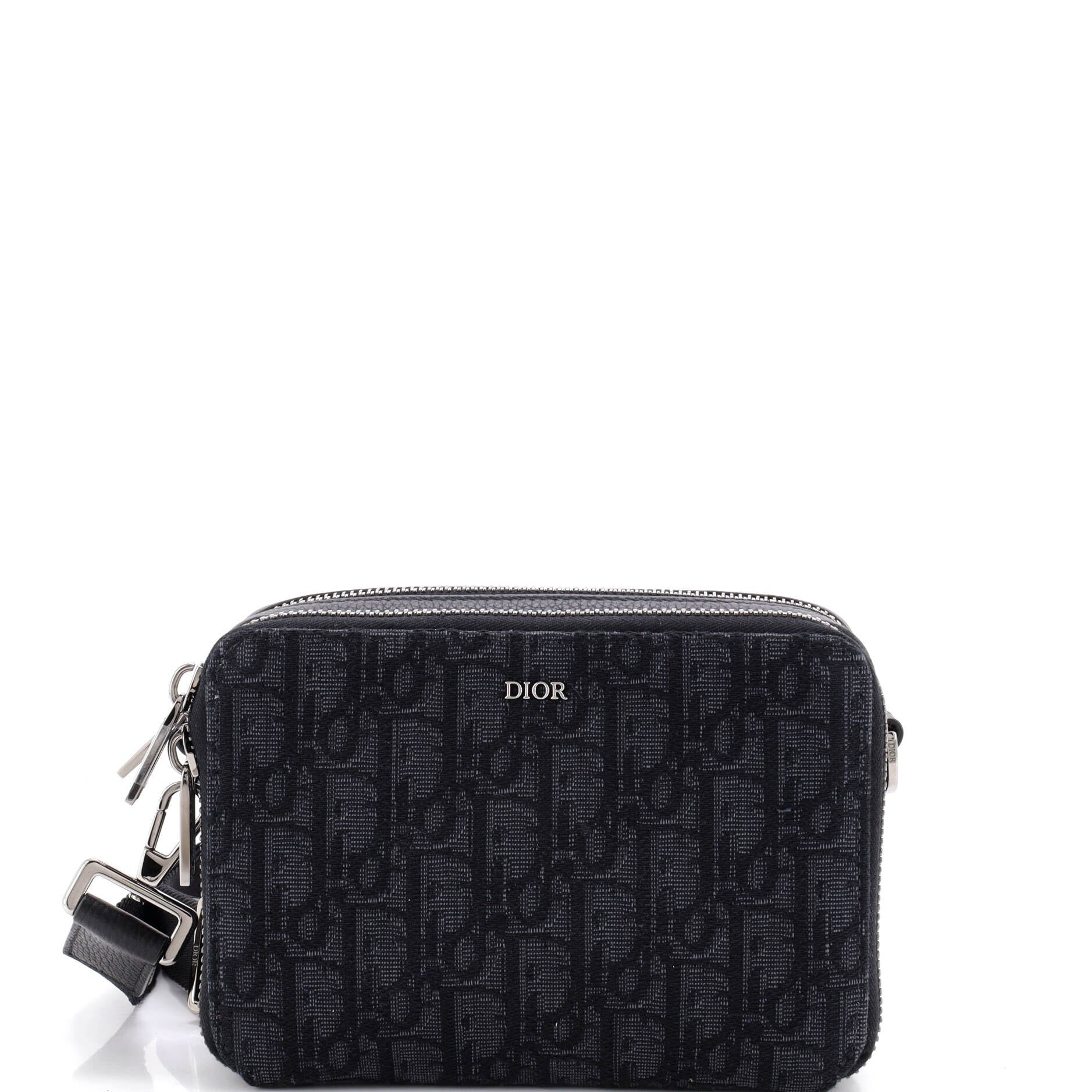 Double Zip Crossbody Pouch Oblique Canvas