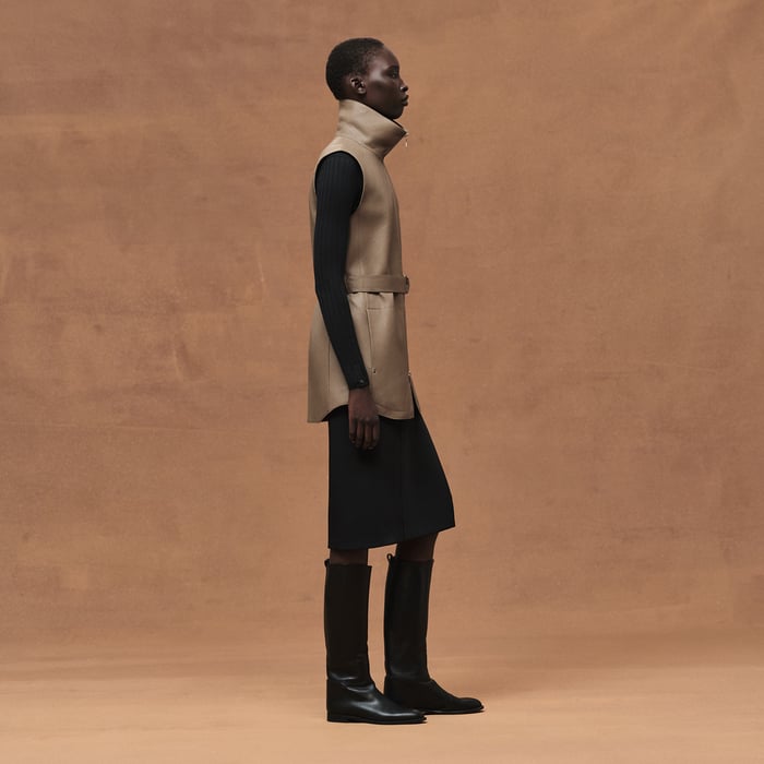 Belted Long Vest