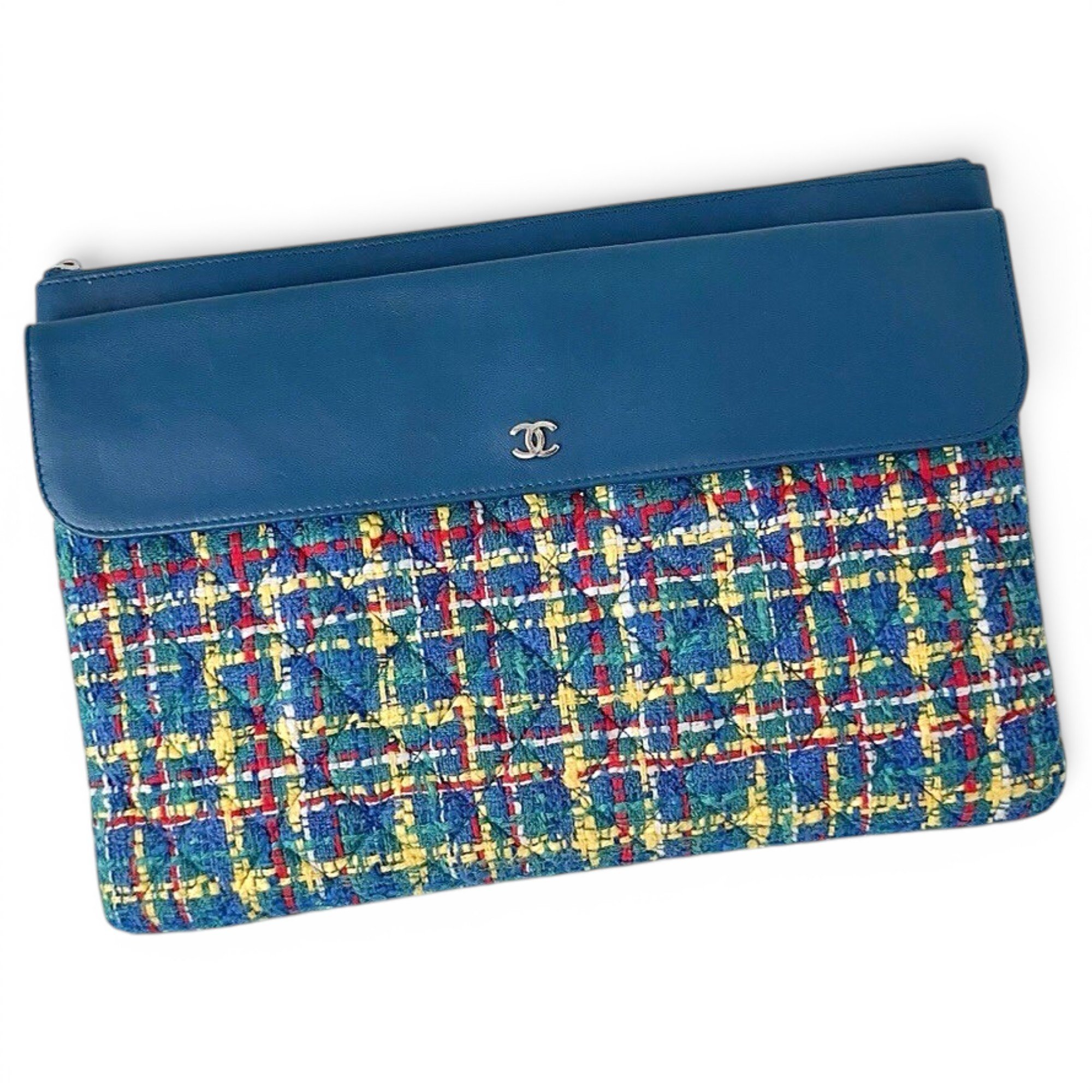 Tweed clutch bag