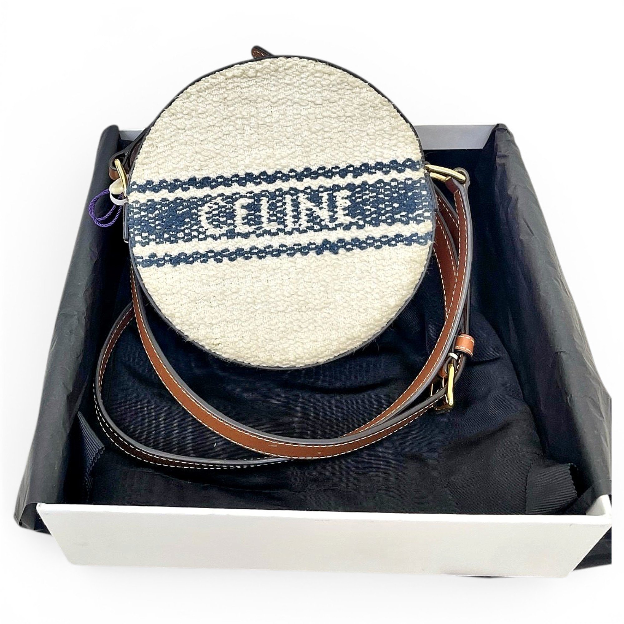 Tambour leather crossbody bag