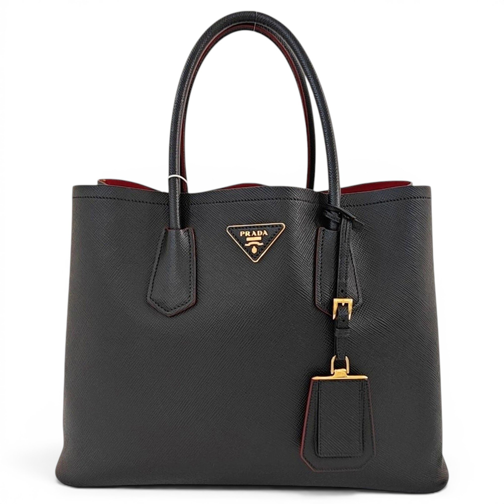 Double leather handbag