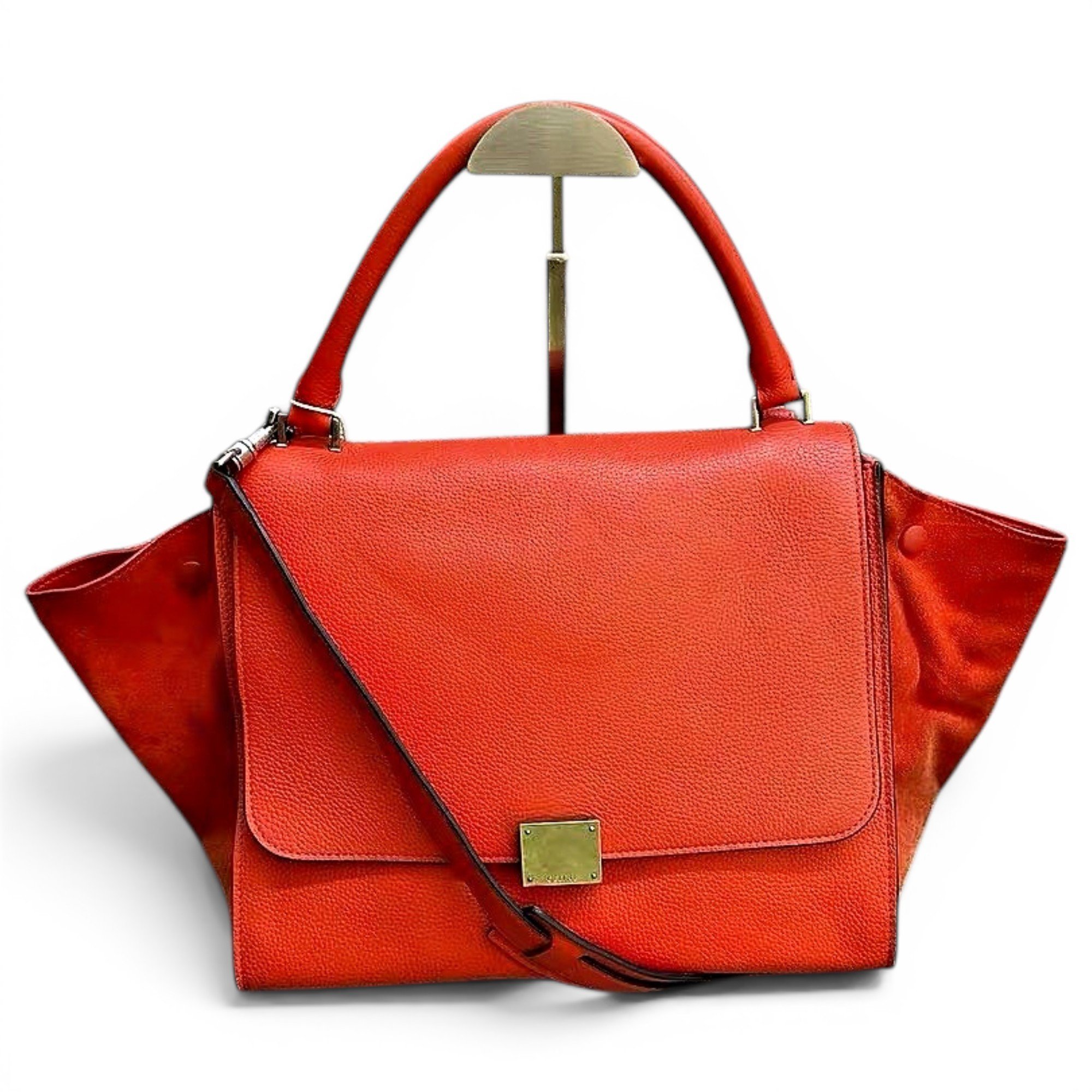 Trapèze leather handbag