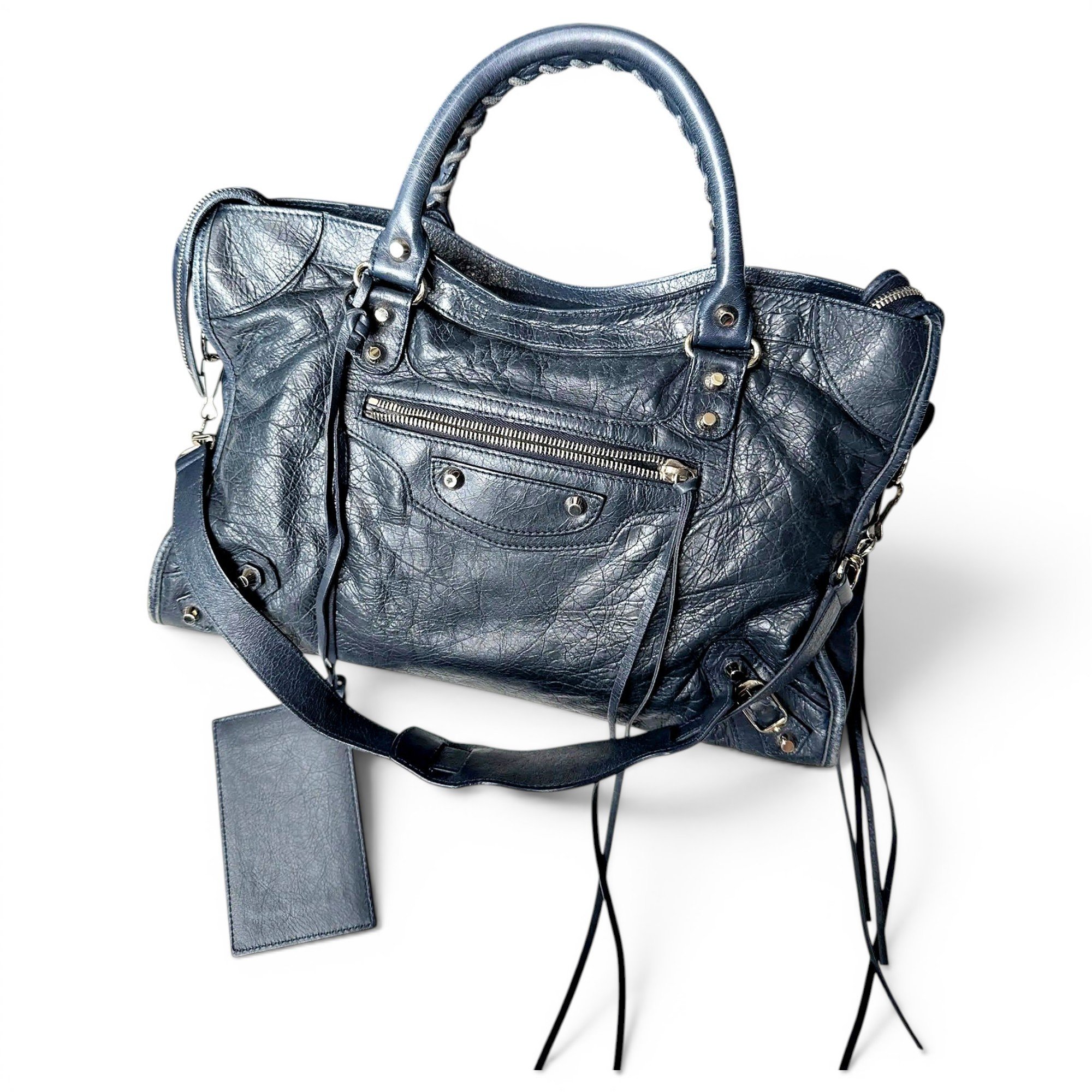 City leather handbag