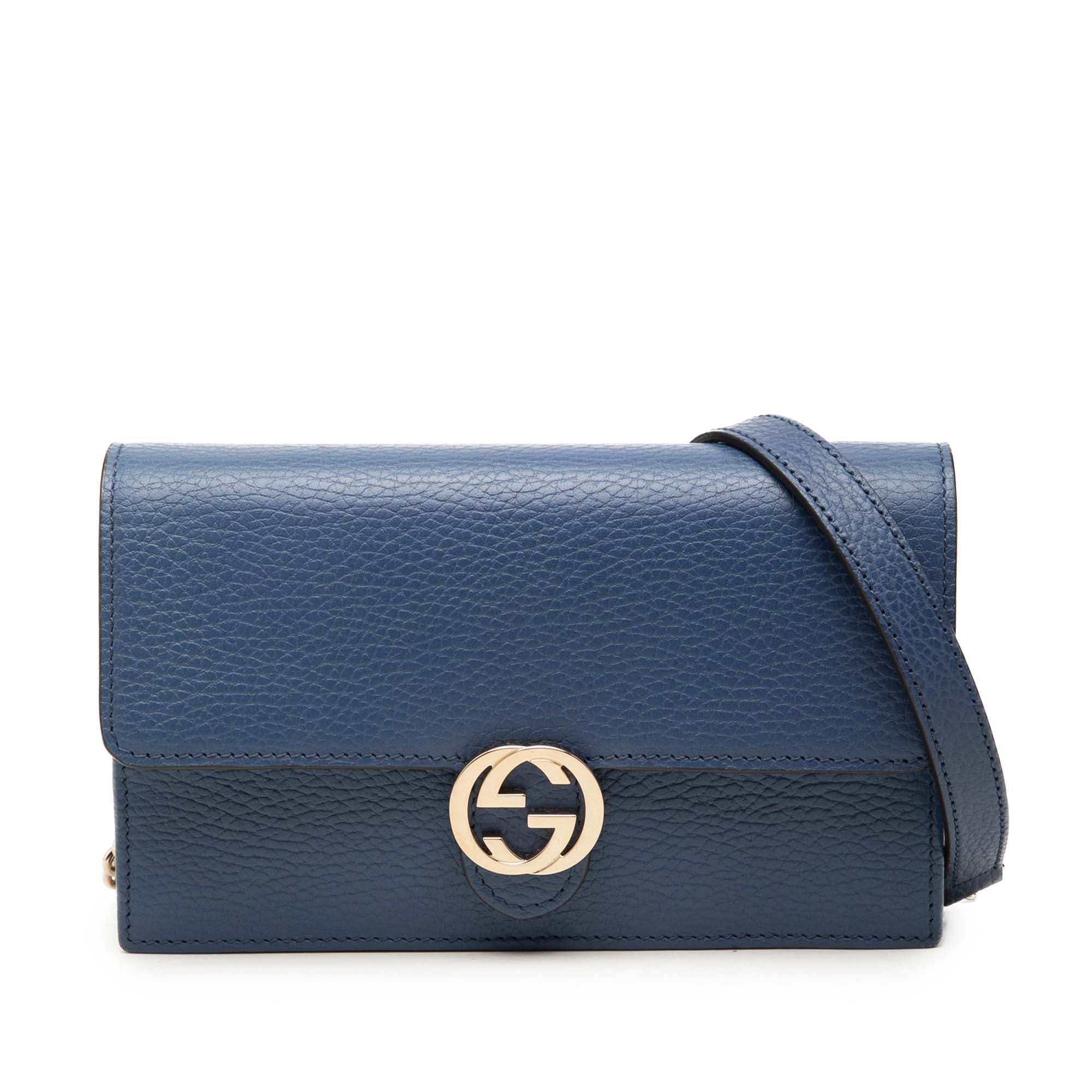 Interlocking leather crossbody bag