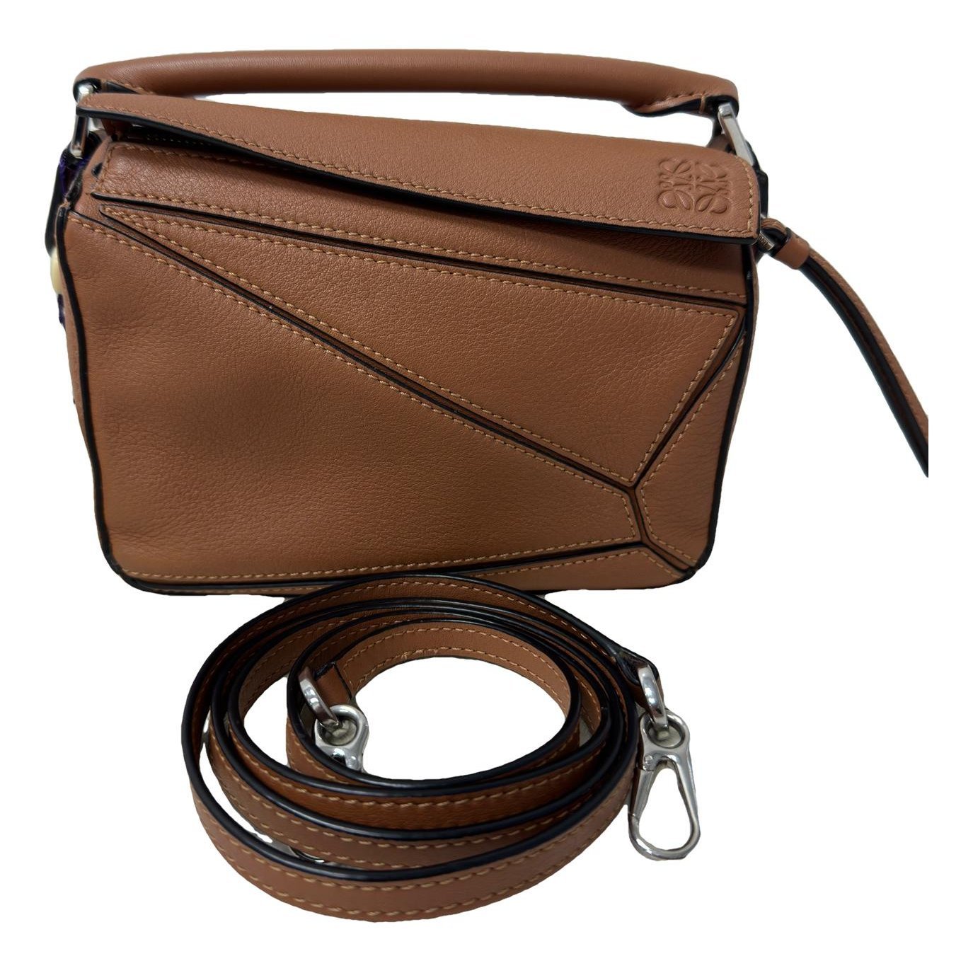 Puzzle leather handbag