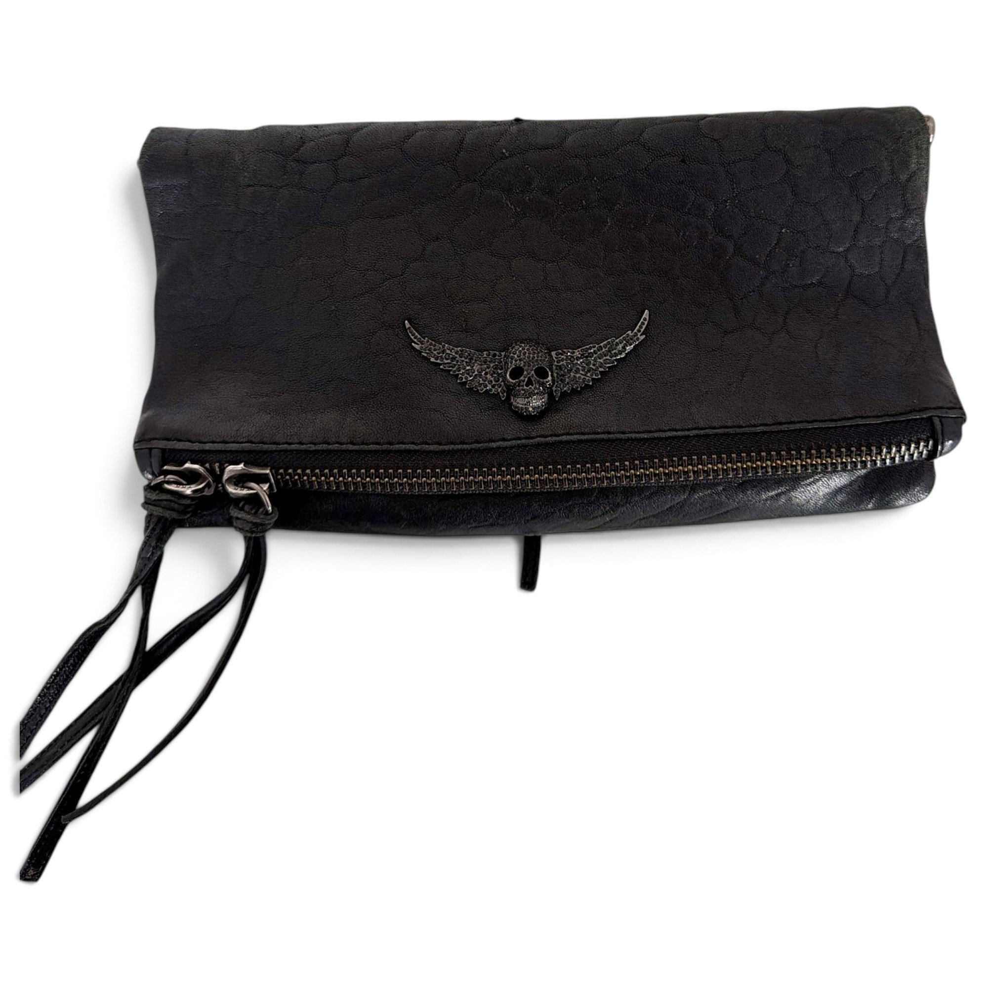 Rock leather clutch bag