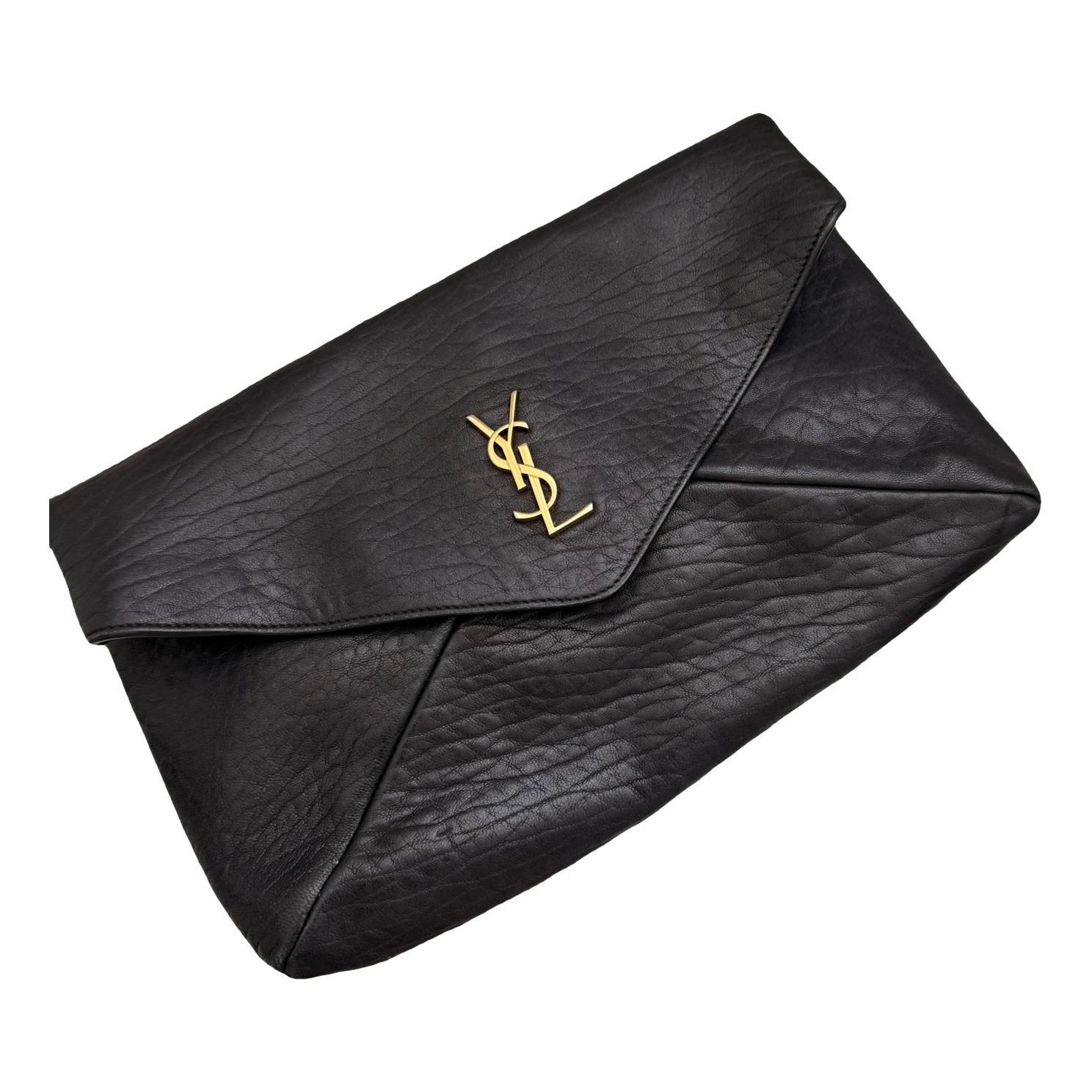 Leather clutch bag